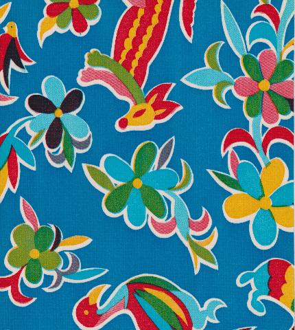 oilcloth by the yard animal wonderland blue swatch