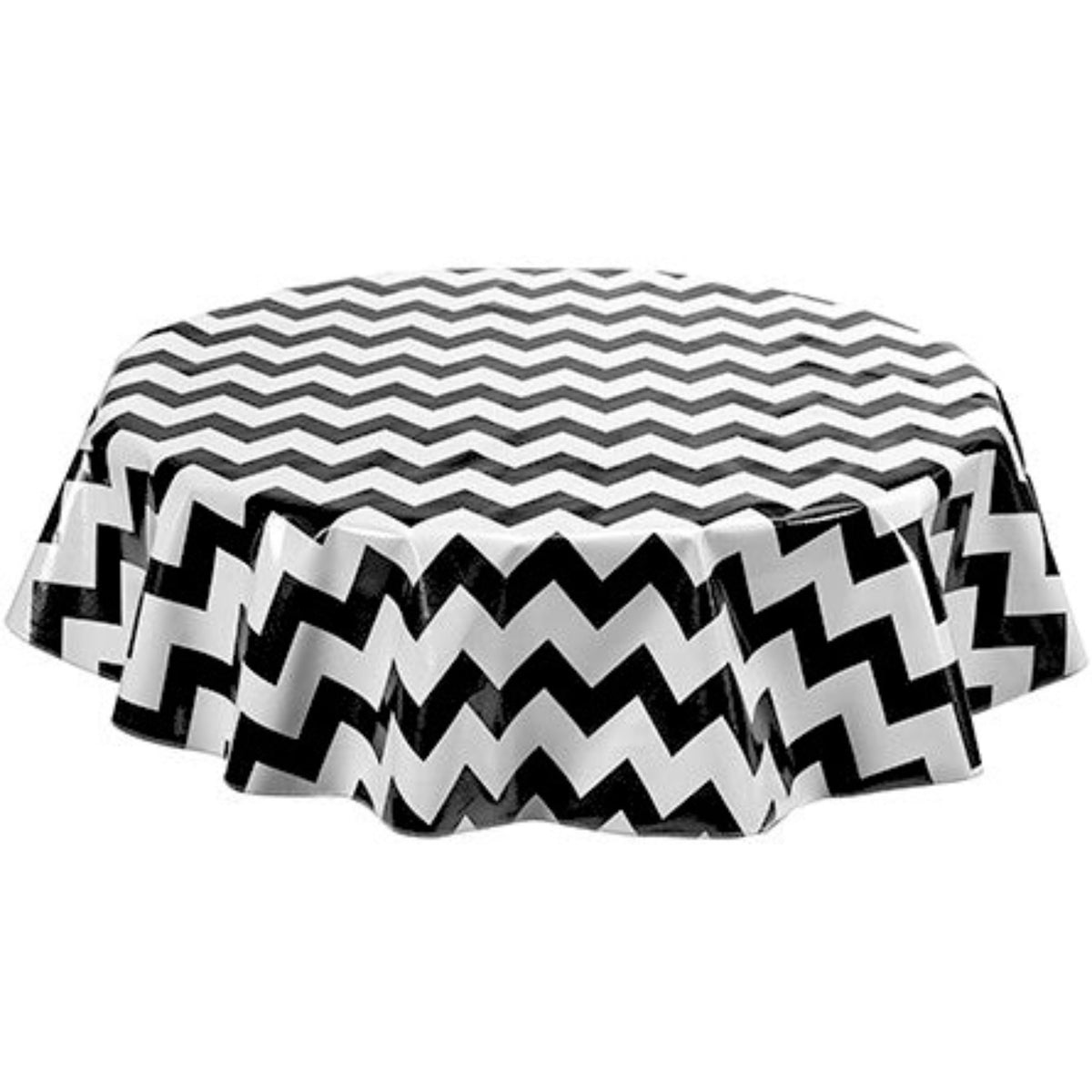 Chevron Black Oilcloth Fabric and Tablecloths