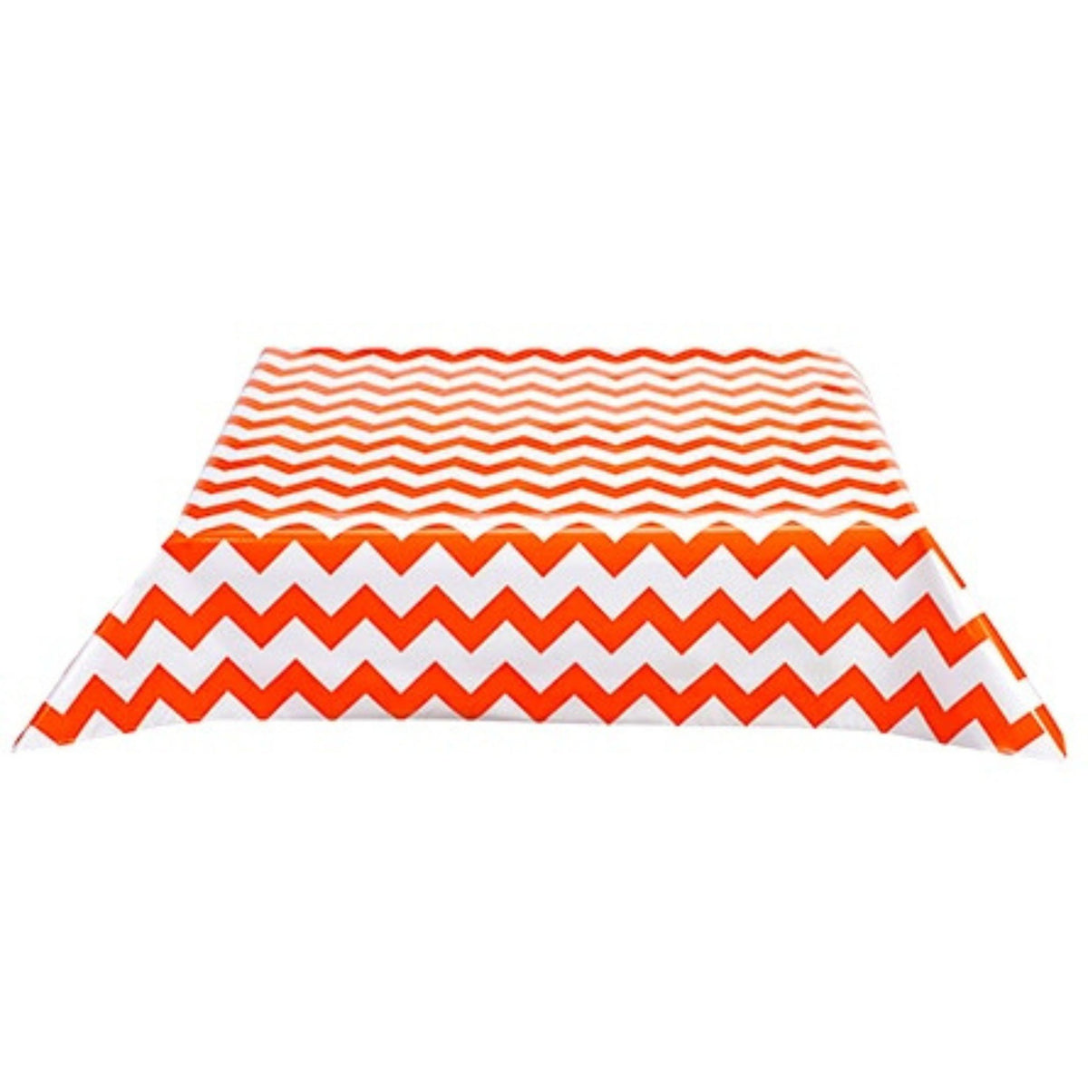 freckled sage chevron orange oilcloth tablecloth with a simple hem