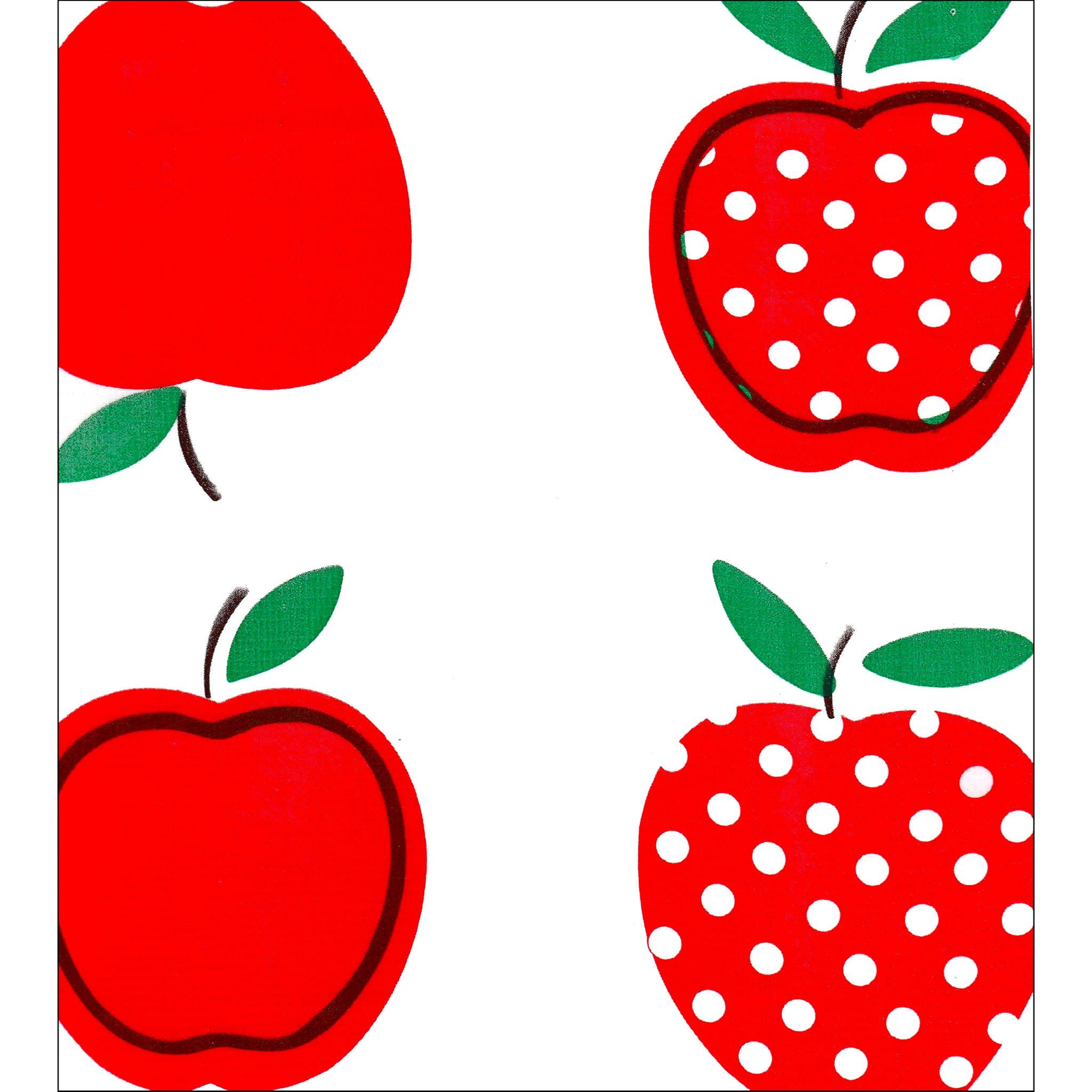 apples and dots red oilcloth swatch