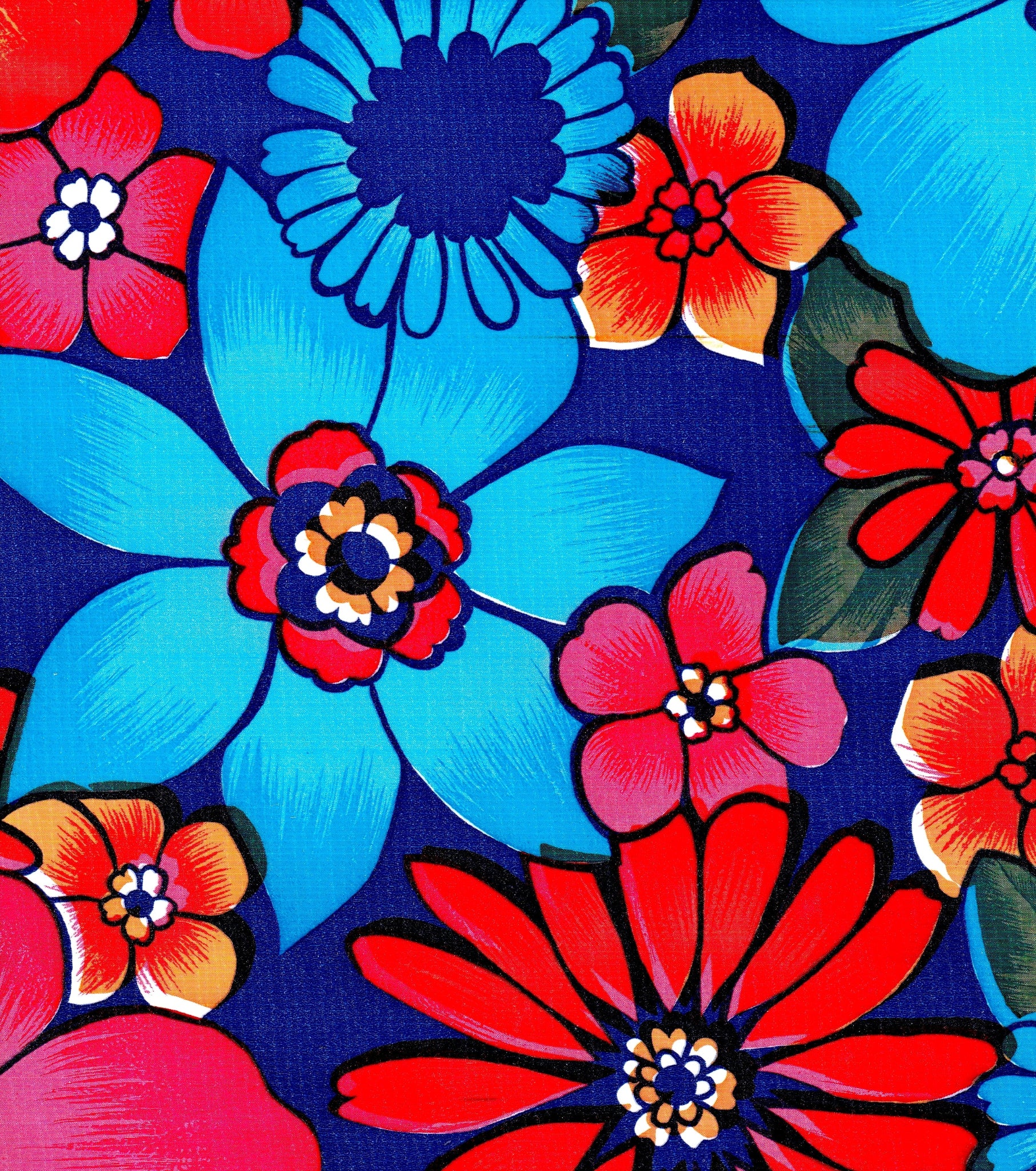 oilcloth by the yard betty's bunch navy blue swatch