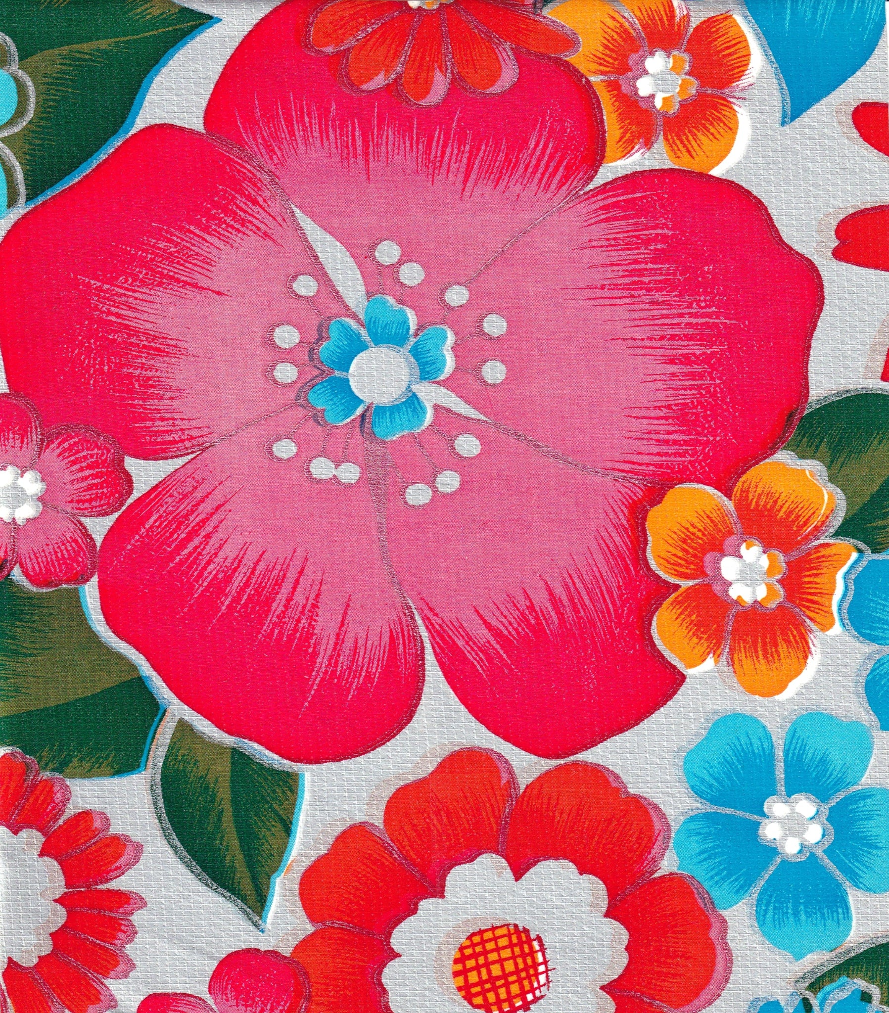 oilcloth by the yard betty's bunch silver swatch
