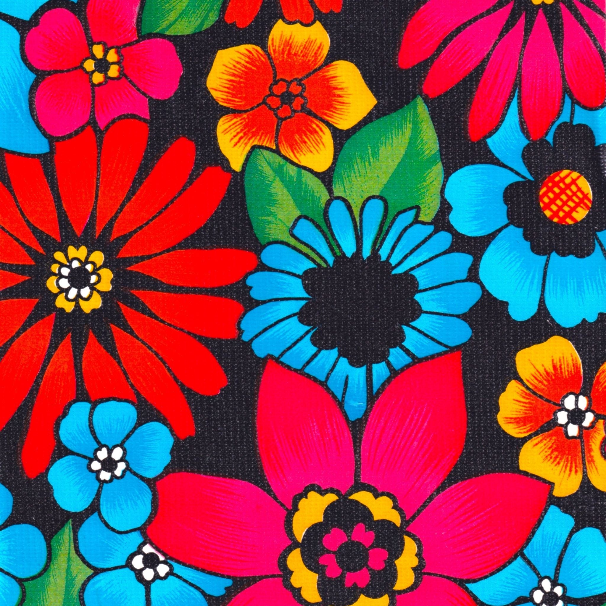 betty's bunch black oilcloth swatch