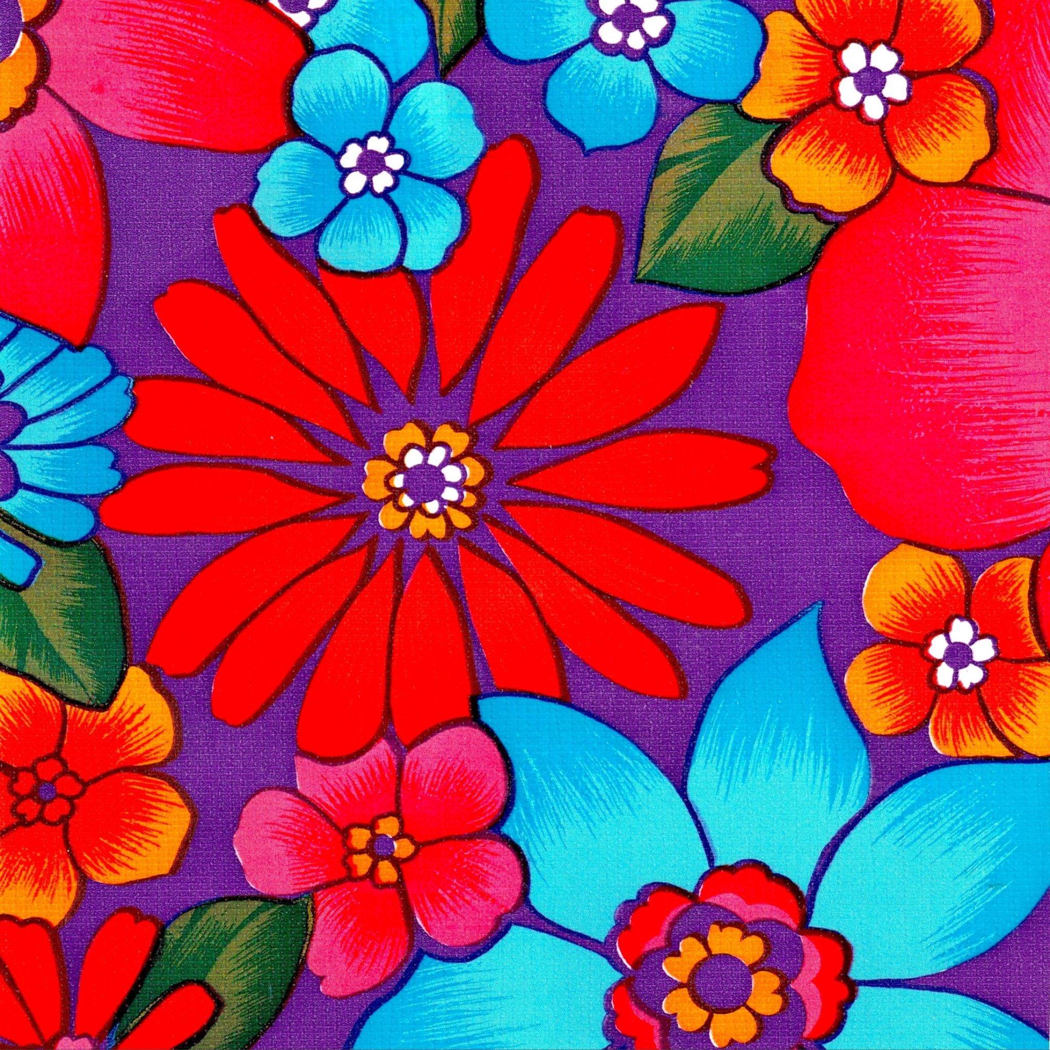 betty's bunch purple oilcloth swatch