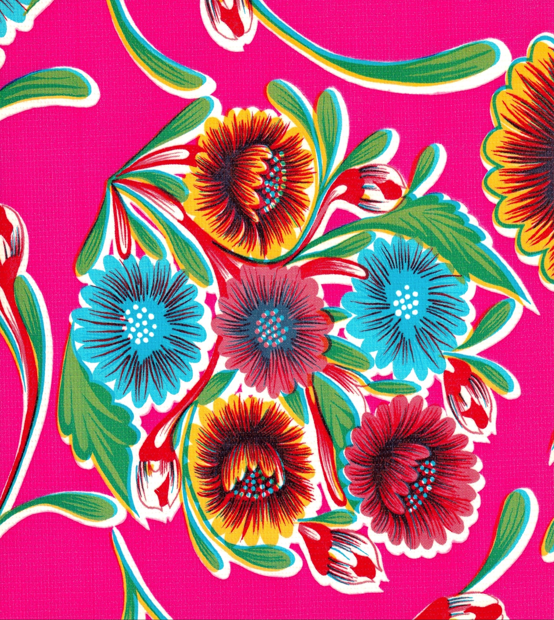 oilcloth by the yard bloom magenta swatch