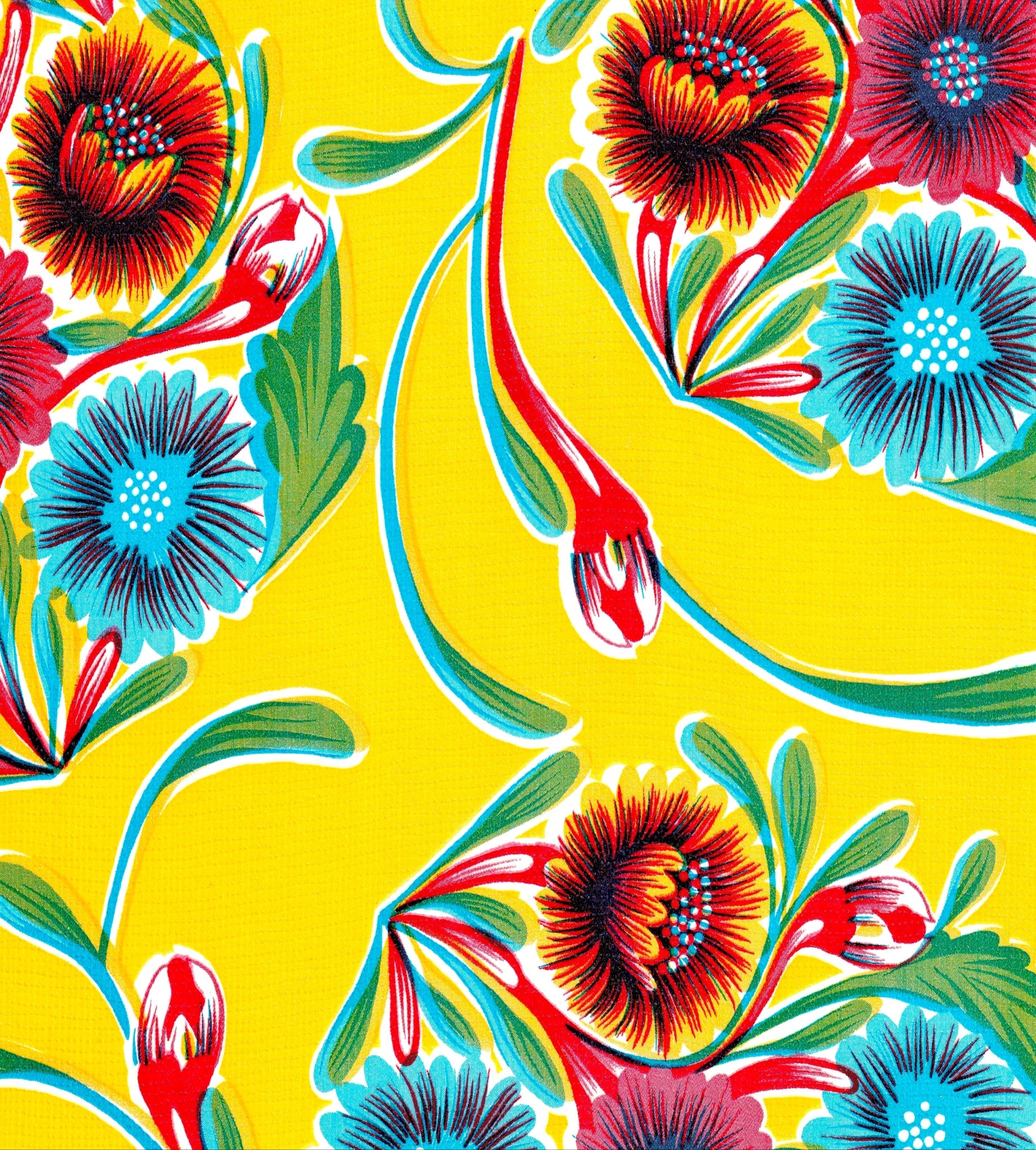 oilcloth by the yard bloom yellow swatch