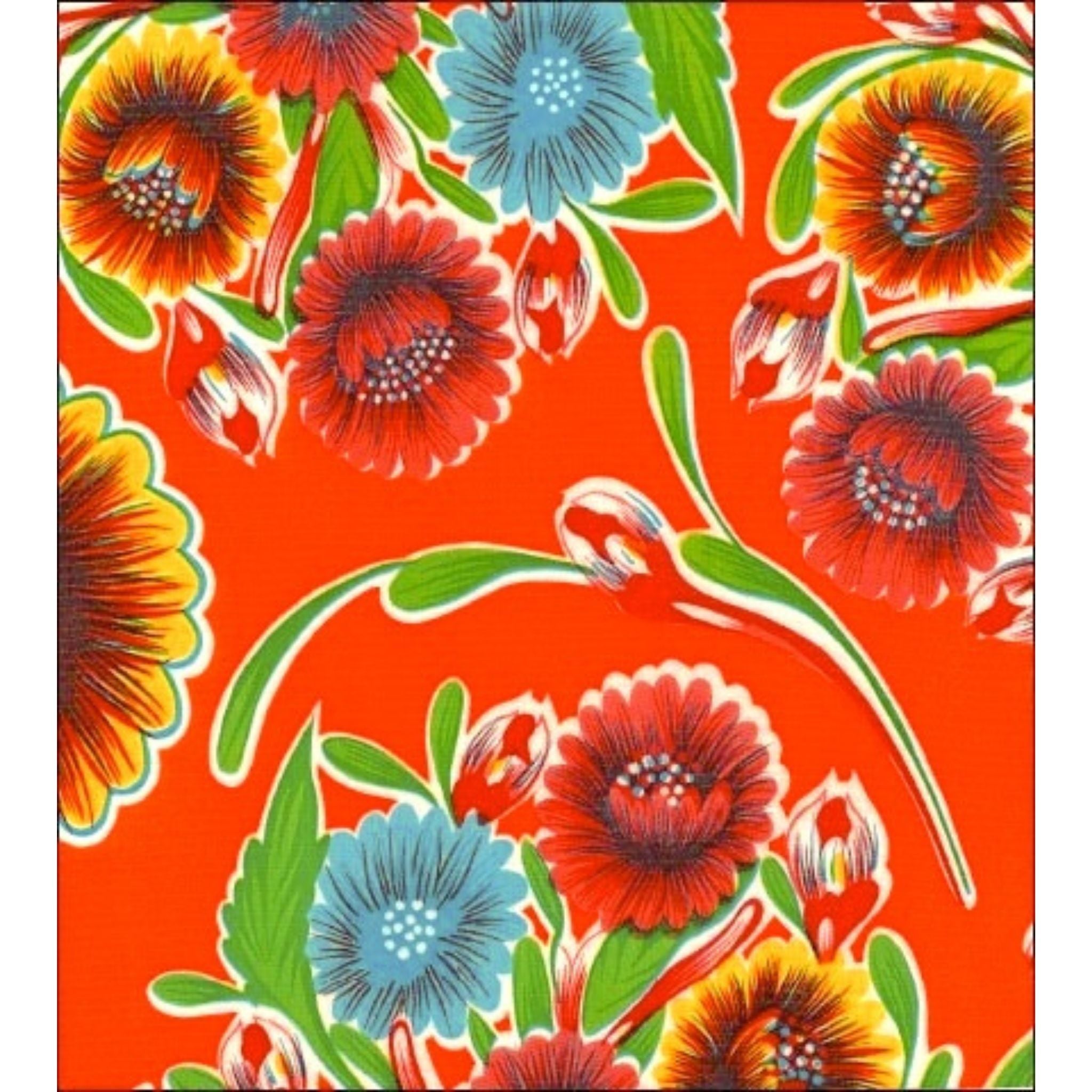 bloom orange oilcloth swatch