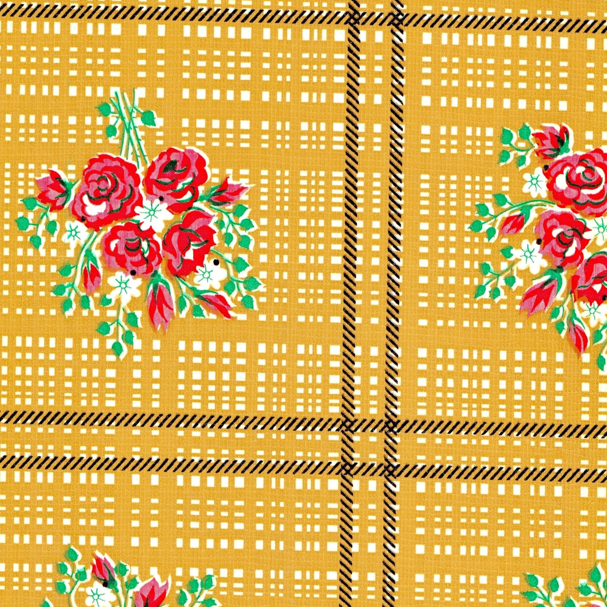 bouquet tan oilcloth swatch