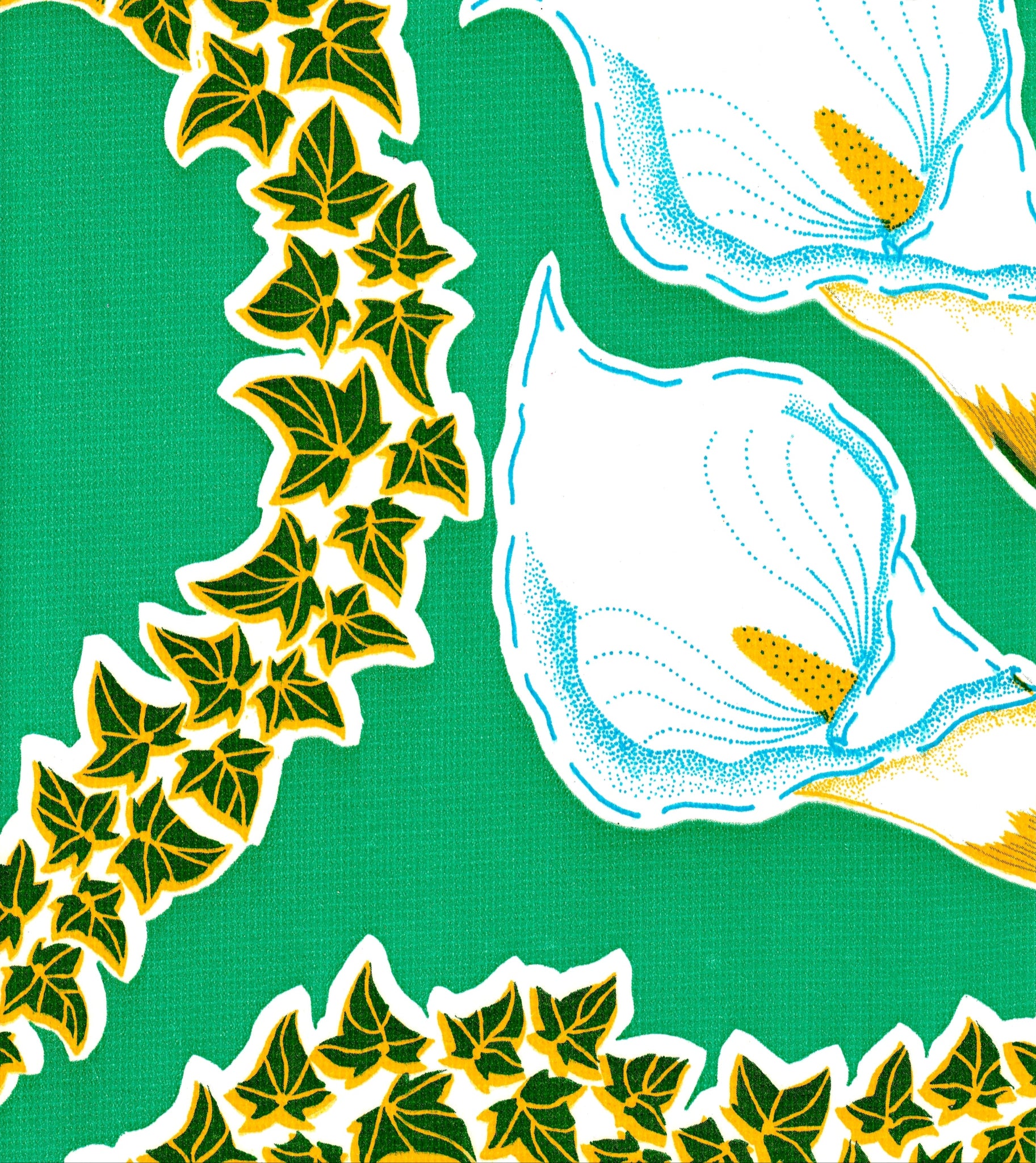 oilcloth by the yard calla lily green swatch
