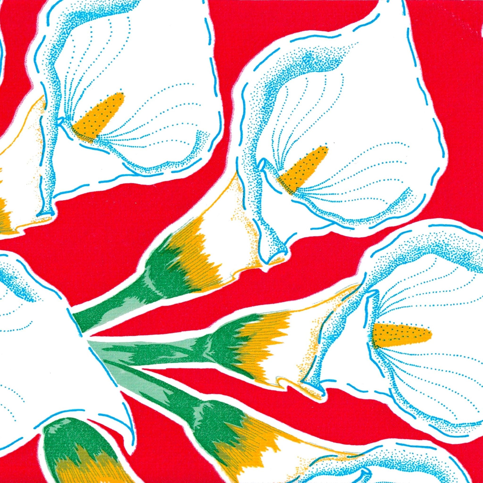 oilcloth by the yard calla lily red oilcloth swatch