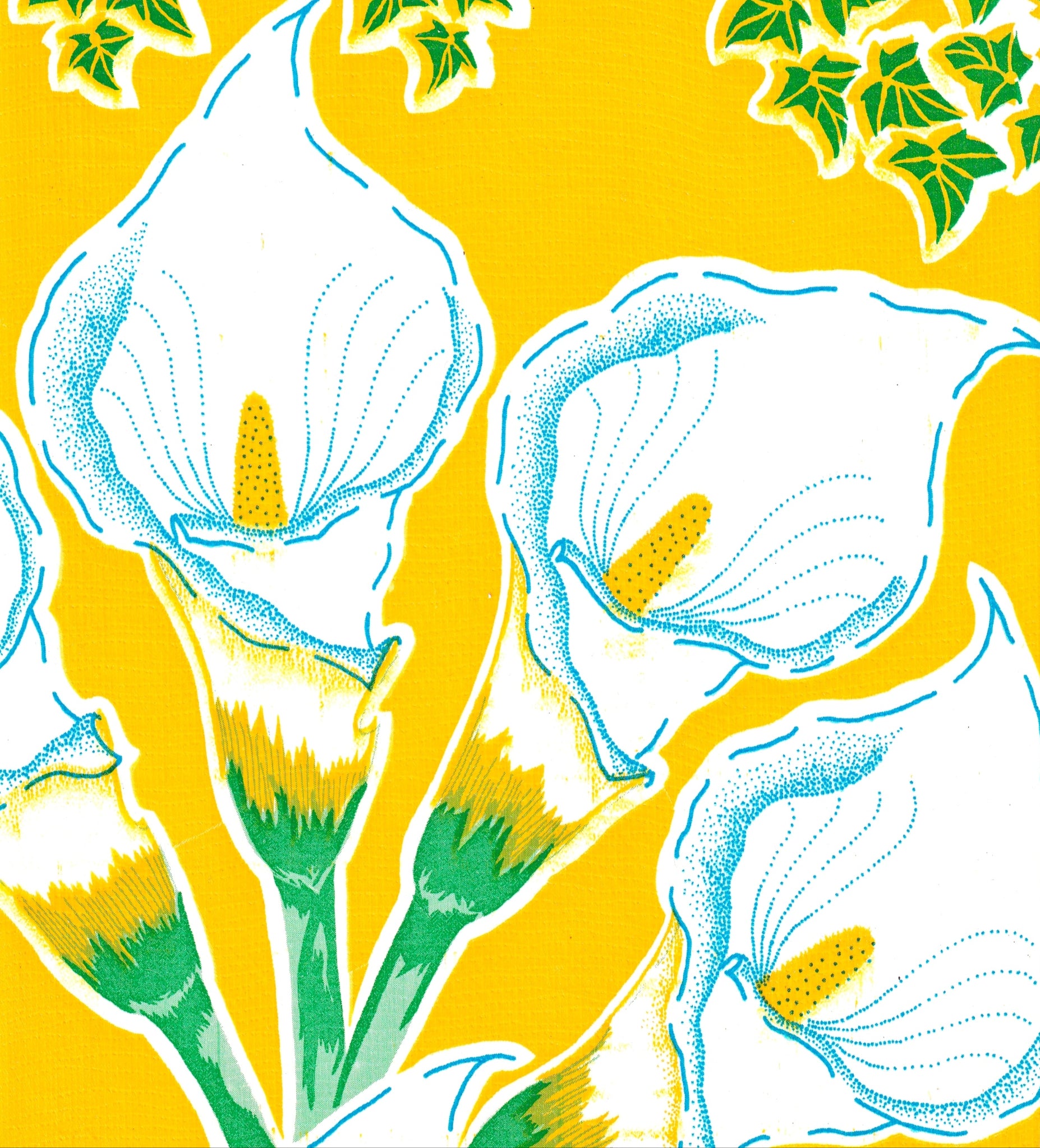 oilcloth by the yard calla lily yellow swatch