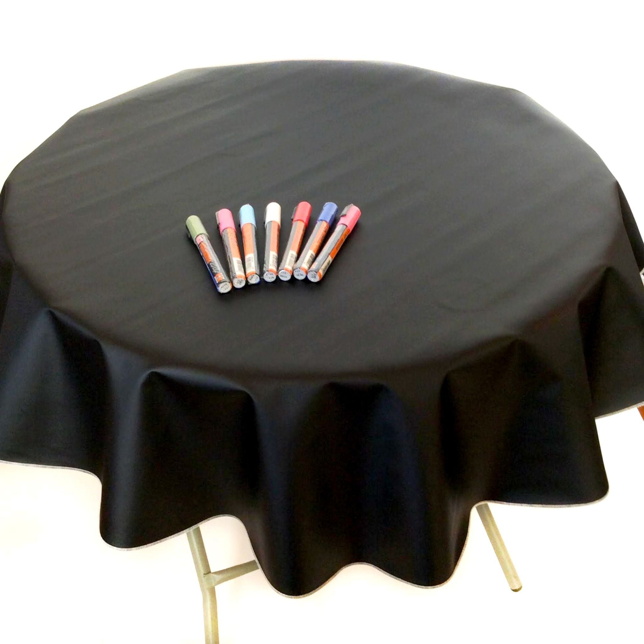 chalk fabric round tablecloth