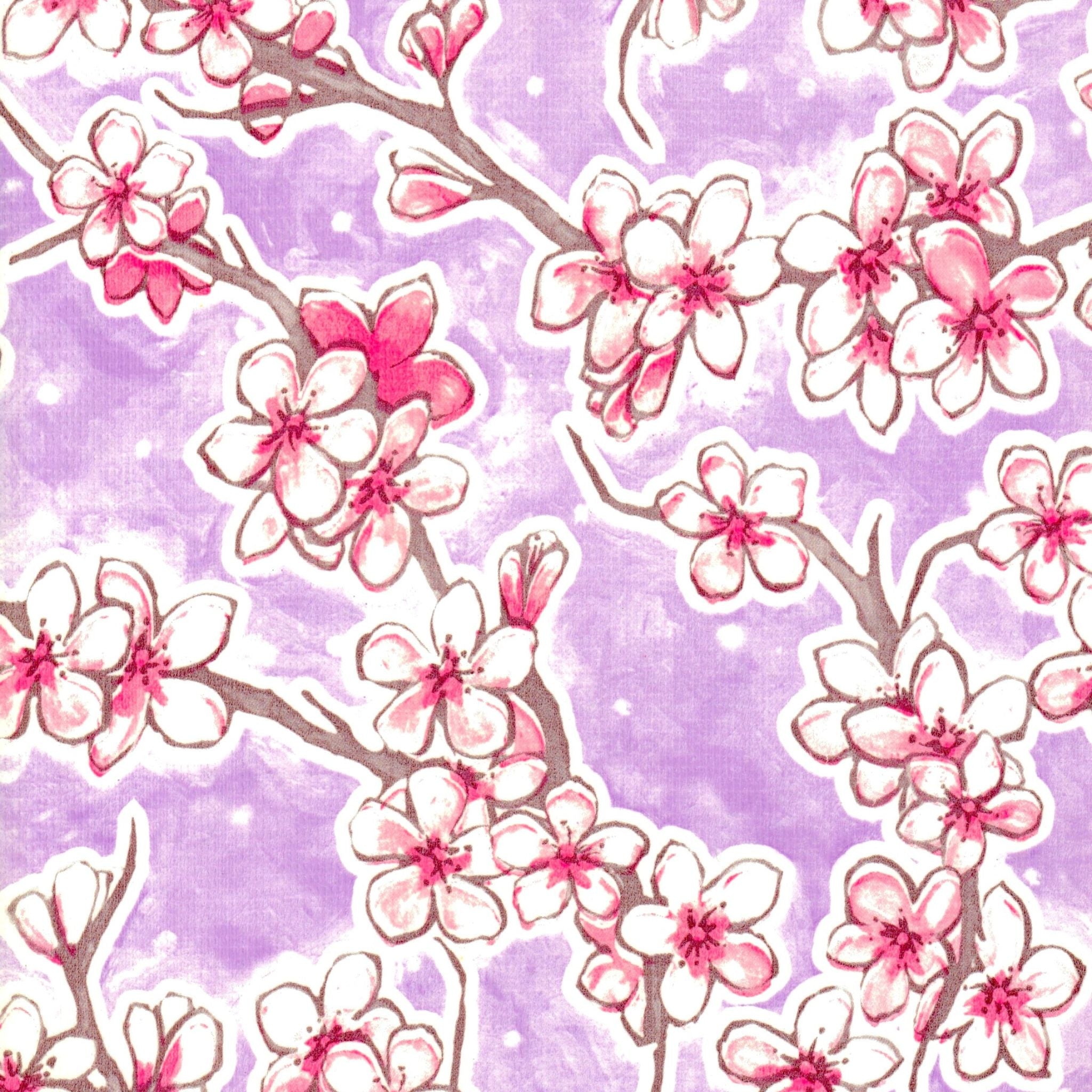 oilcloth by the yard cherry blossom lavender oilcloth swatch