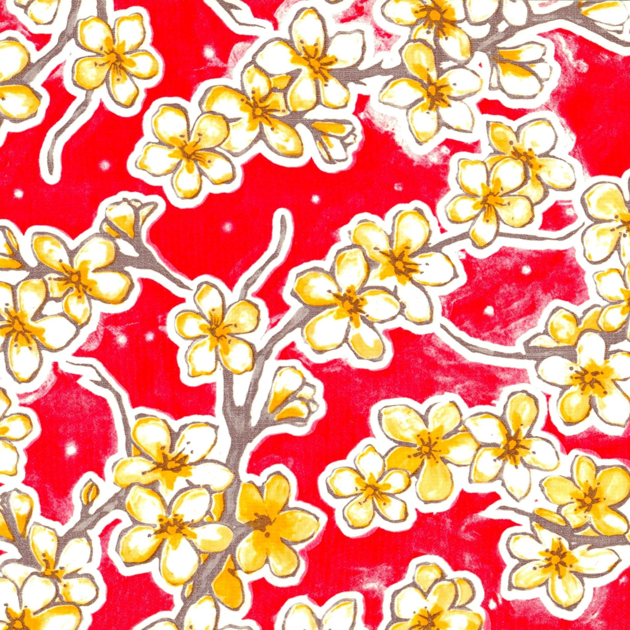 oilcloth by the yard cherry blossom red oilcloth fabric