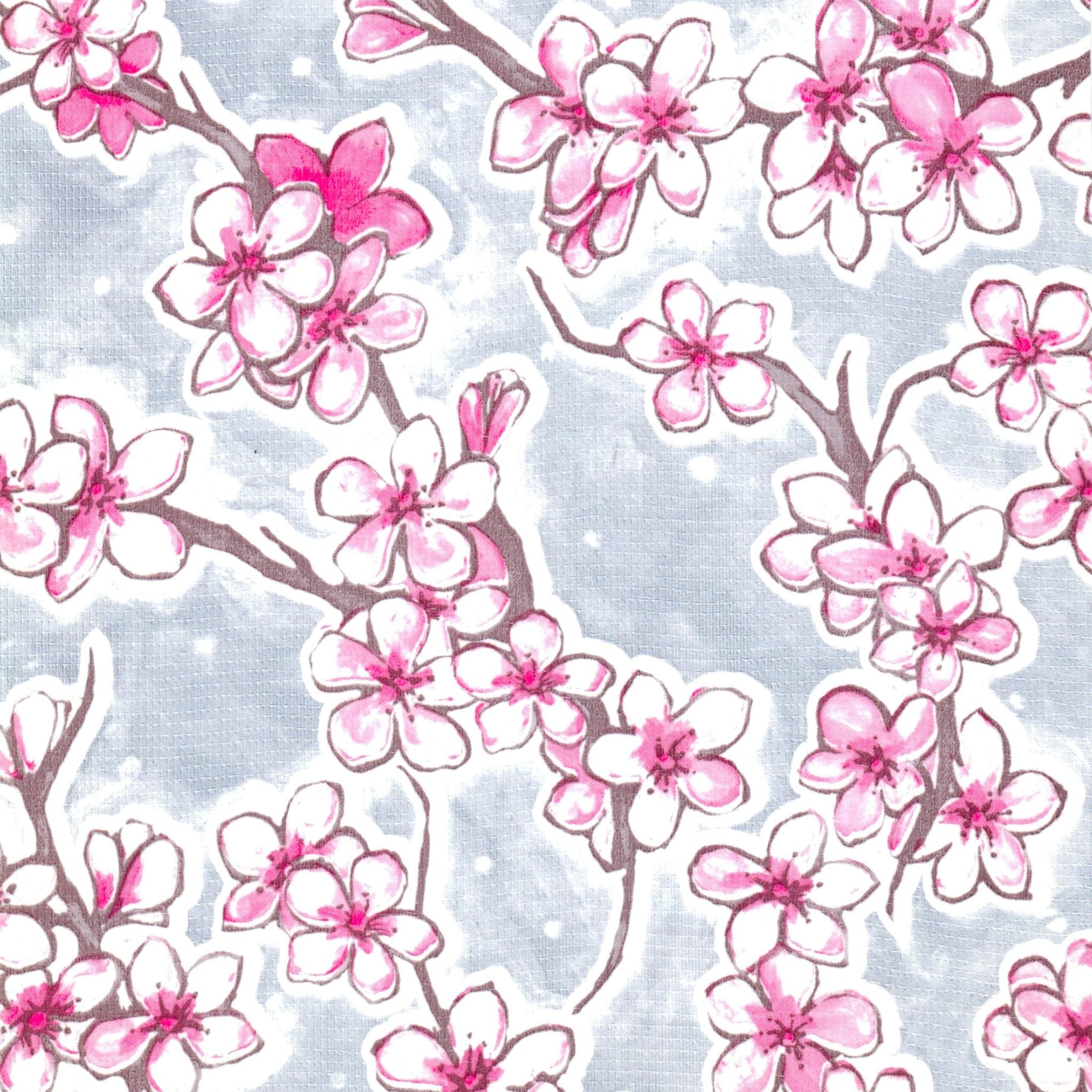 oilcloth by the yard cherry blossom silver oilcloth swatch