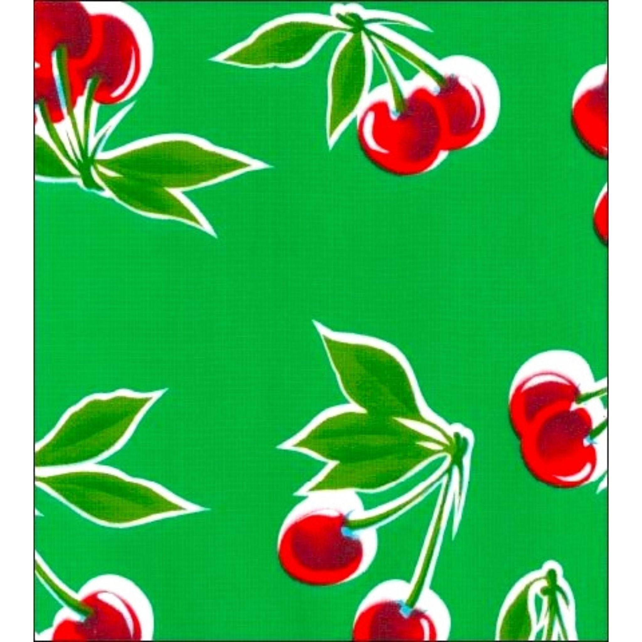 cherry green oilcloth swatch