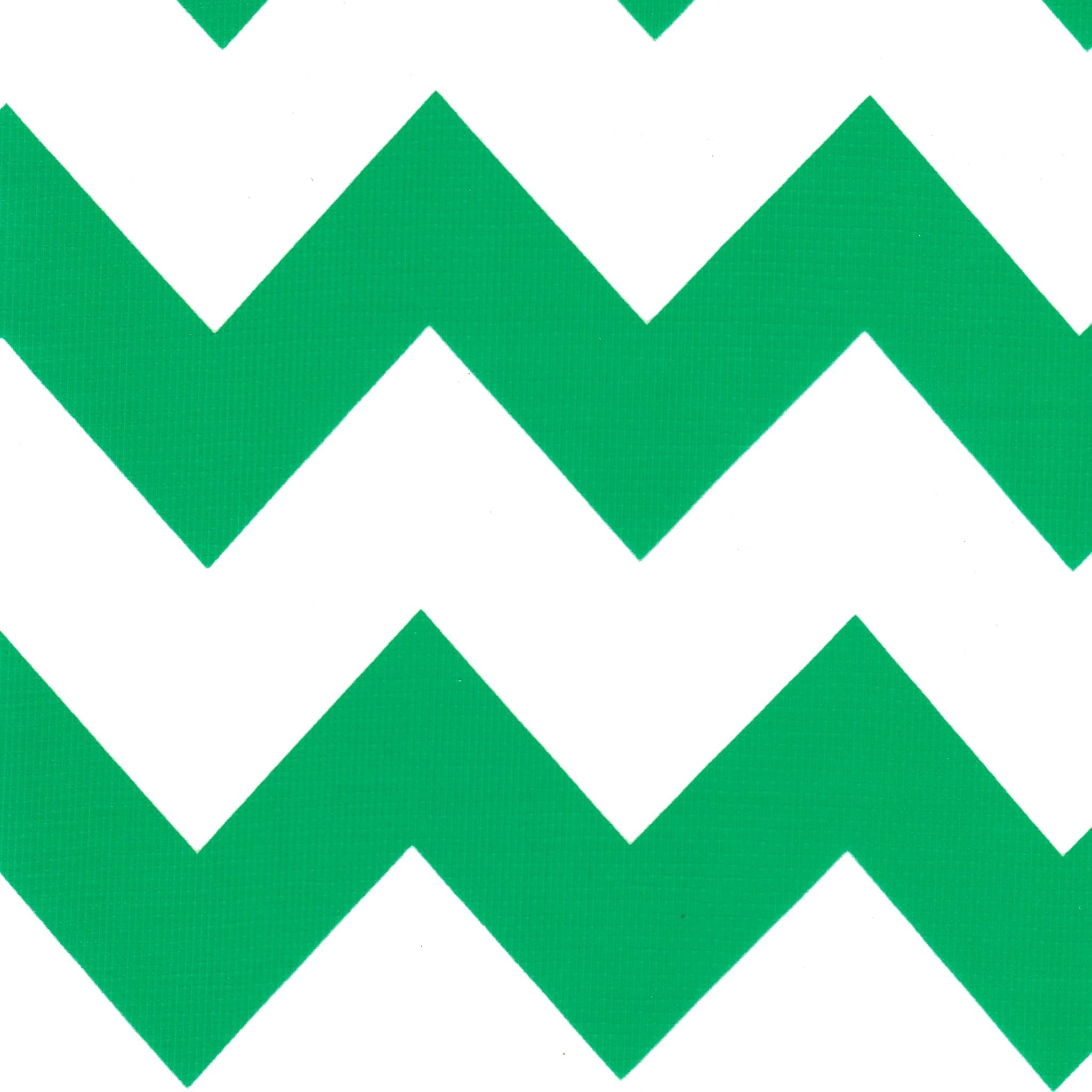 chevron green oilcloth swatch