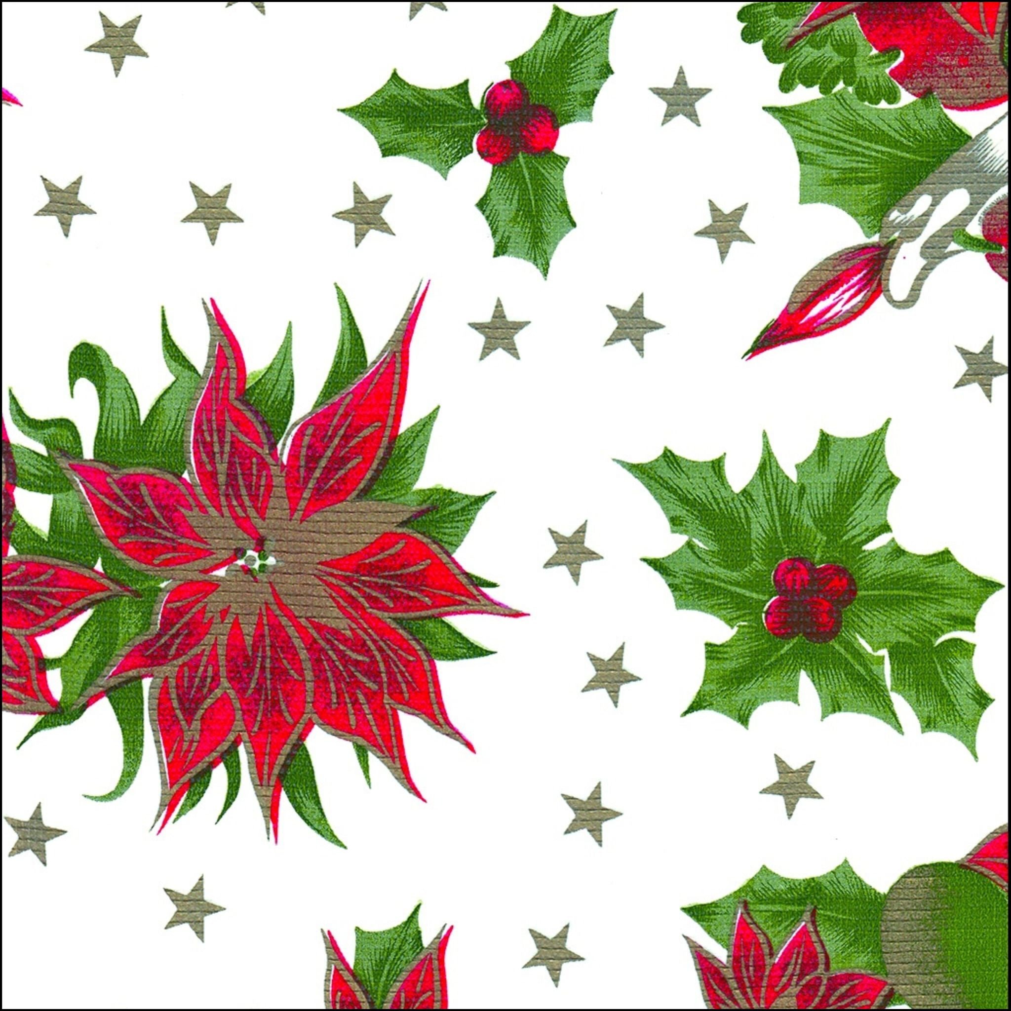christmas stars white oilcloth swatch