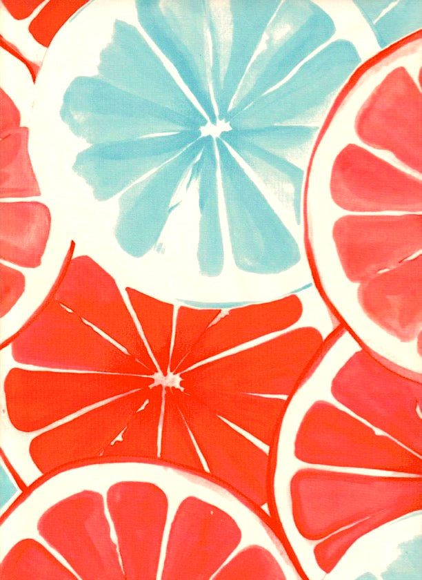 Citrus in Grapefruit Oilcloth Fabric