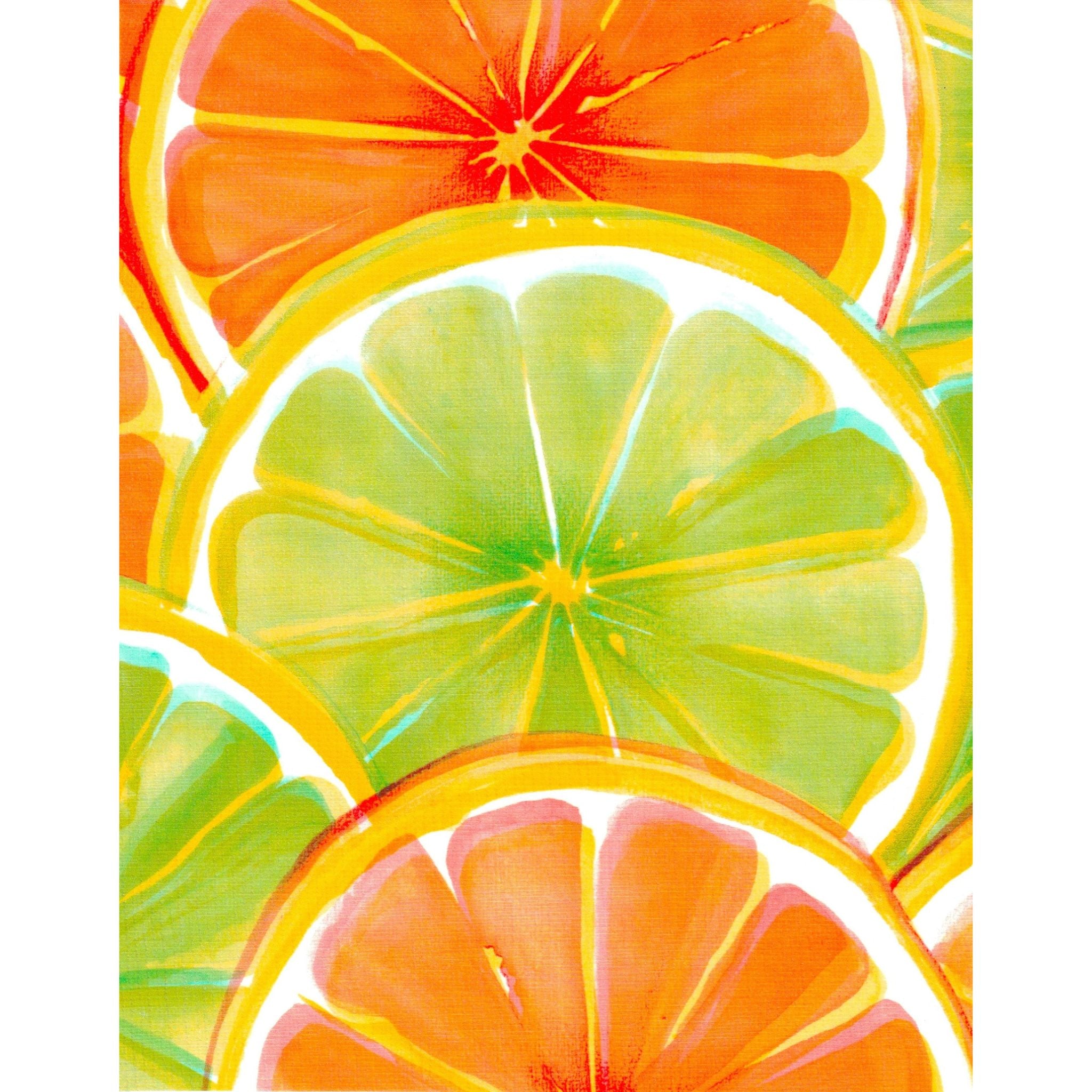 citrus lime and orange oilcloth swatch