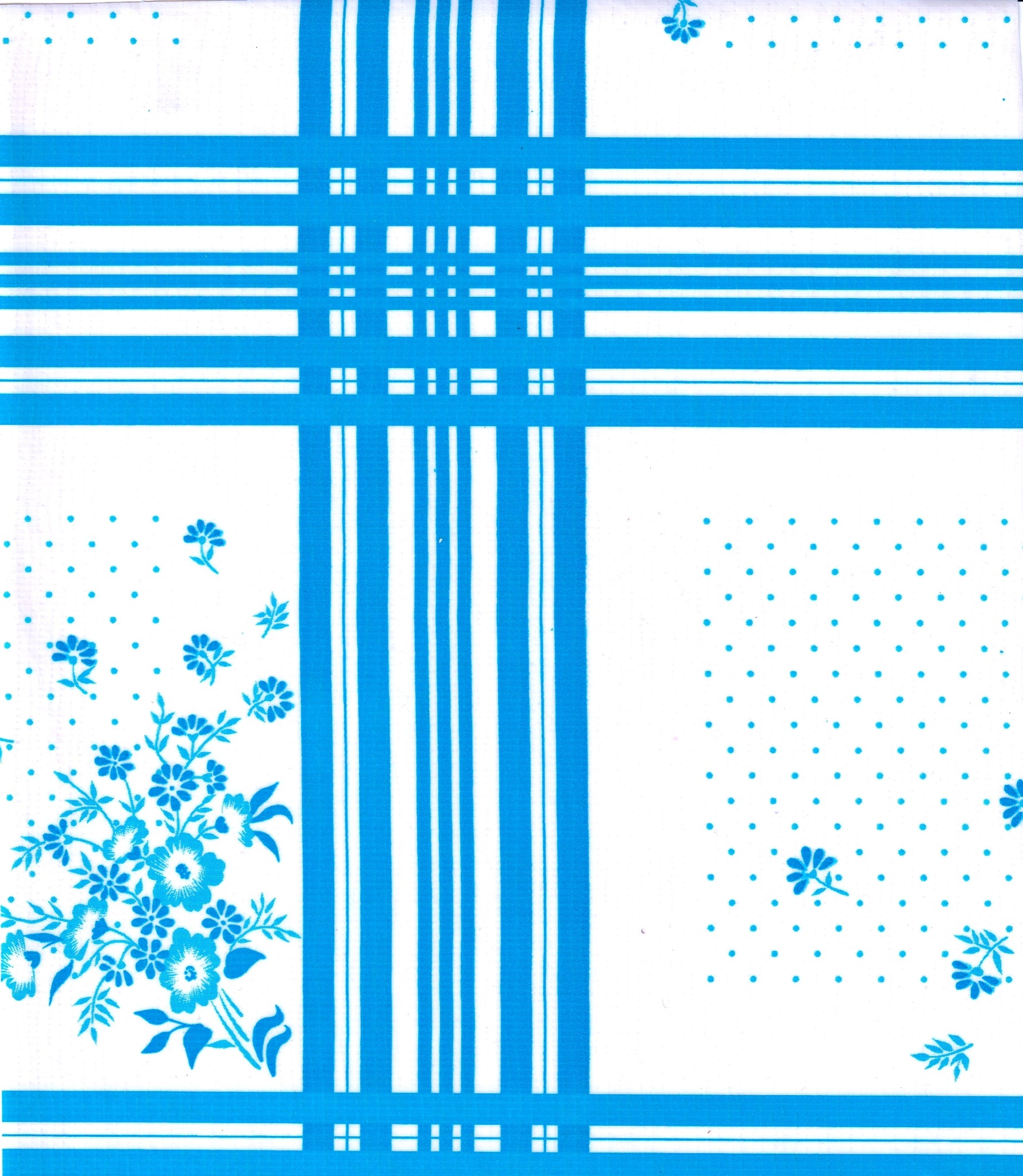 oilcloth by the yard corn flower blue swatch