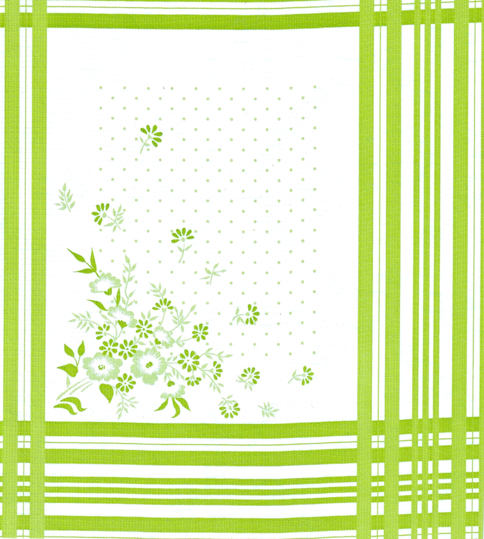 oilcloth by the yard corn flower lime green  swatch