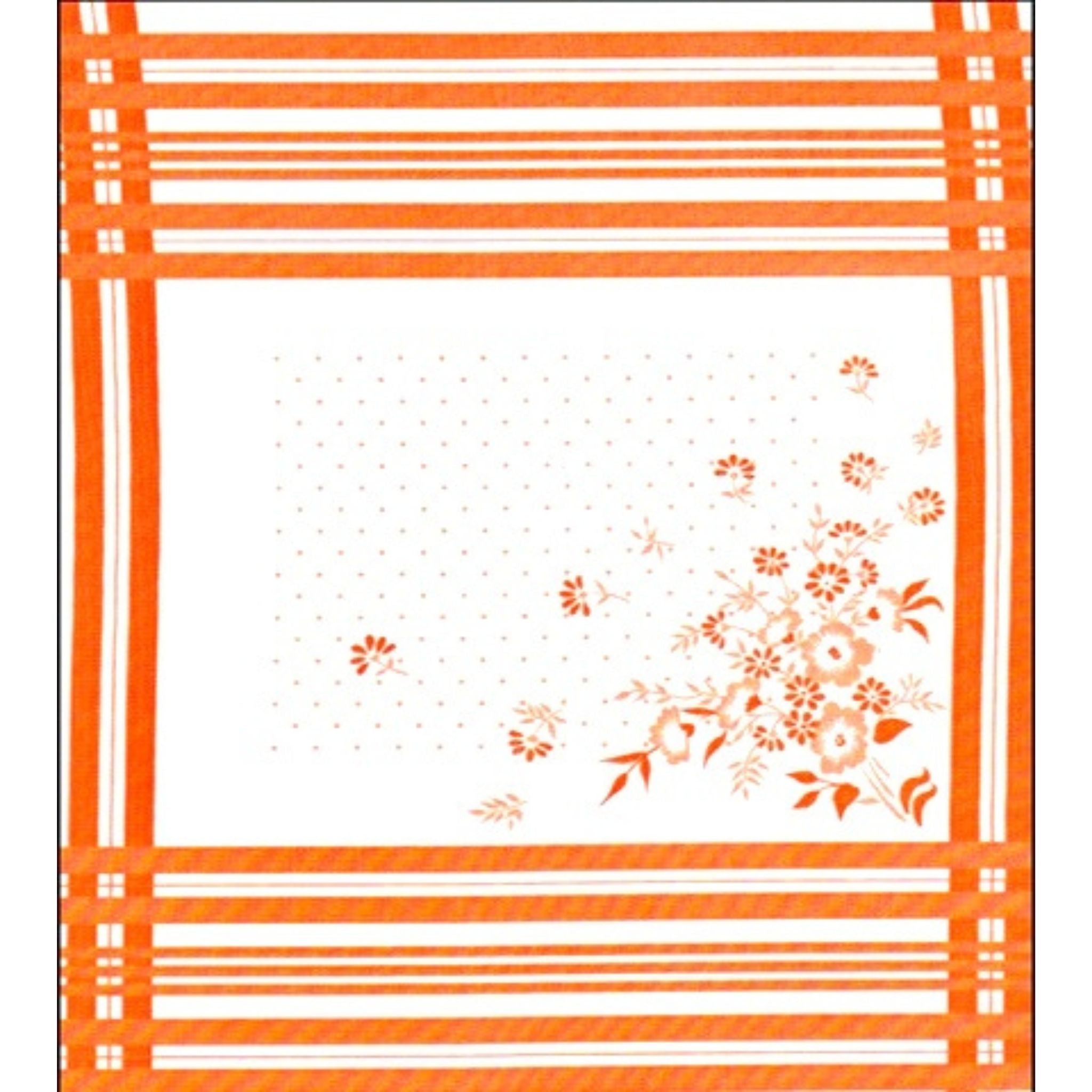 corn flower orange oilcloth swatch
