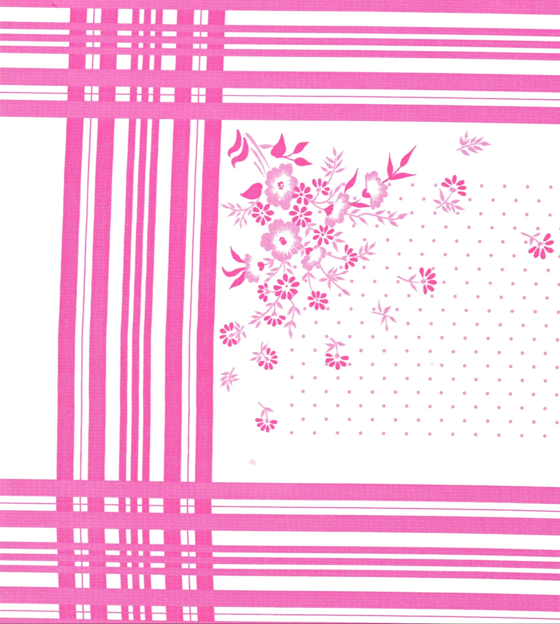 oilcloth by the yard corn flower hot pink swatch