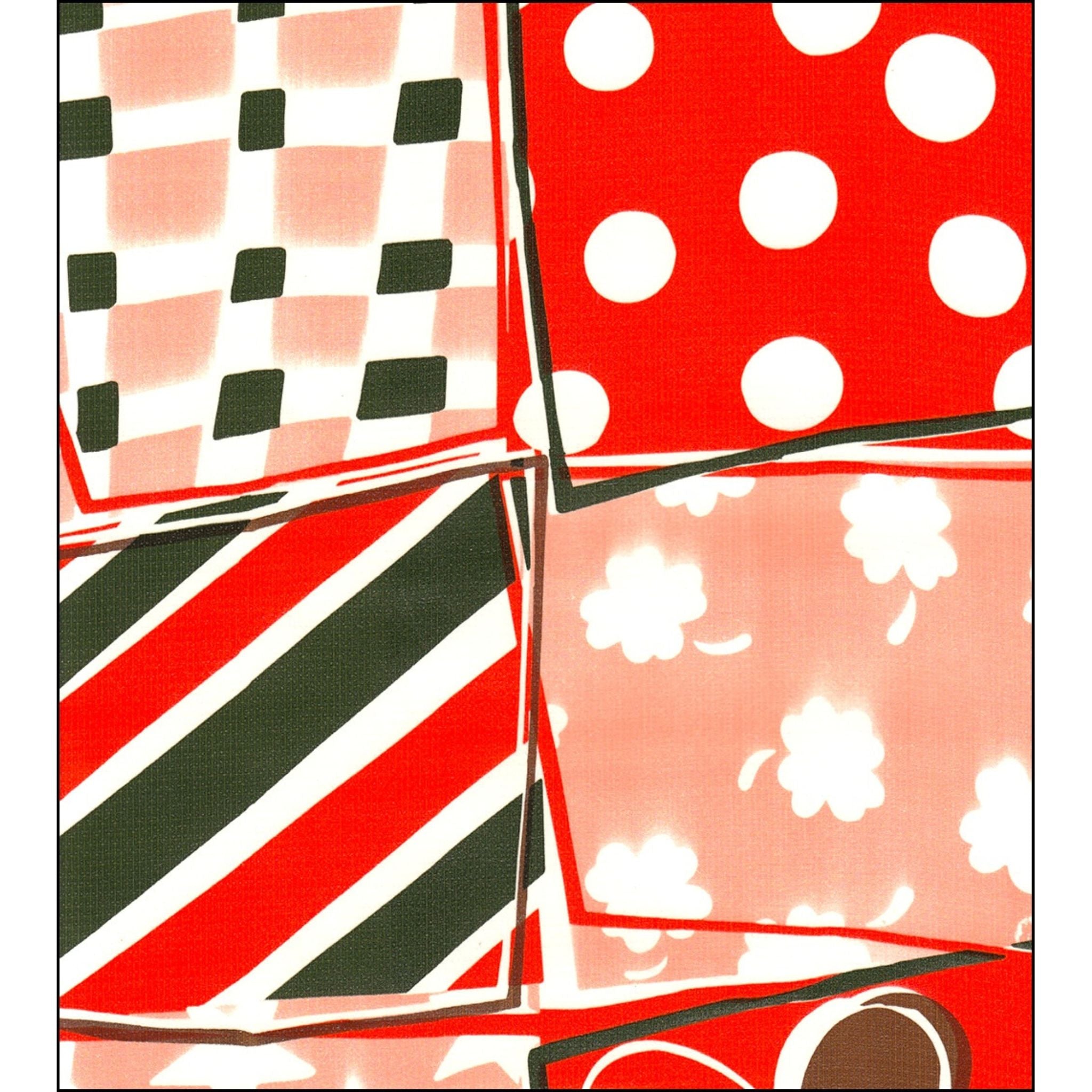 crazy quilt orange oilcloth swatch