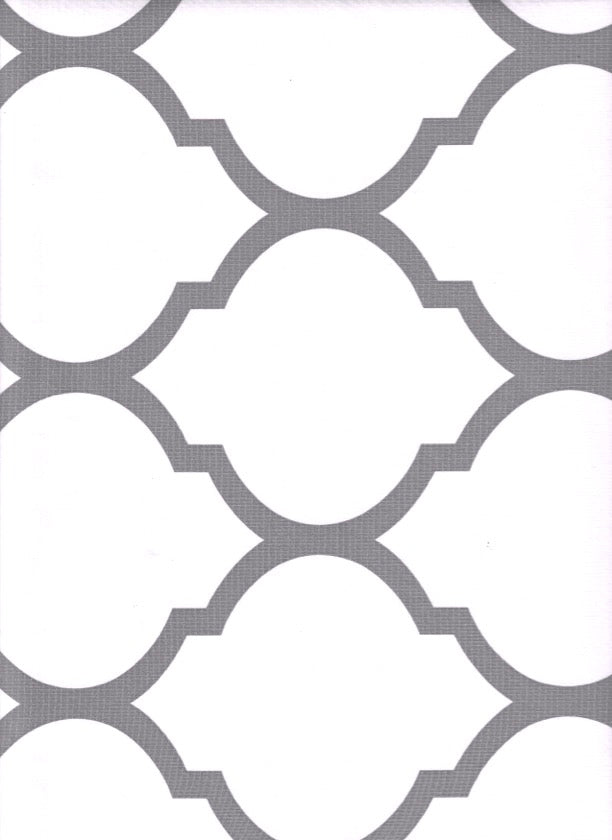 Damask Gray Oilcloth Fabric