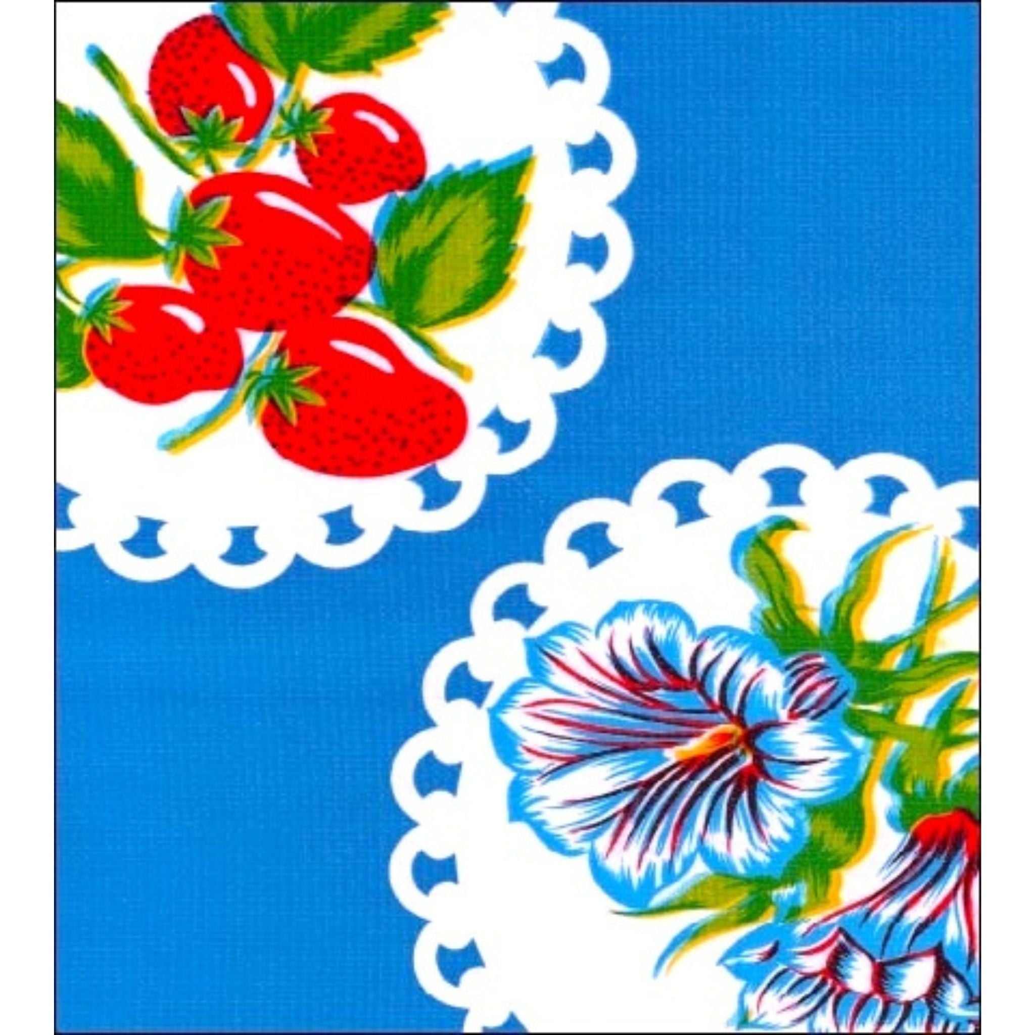 Doily 2 in Blue Oilcloth Fabric