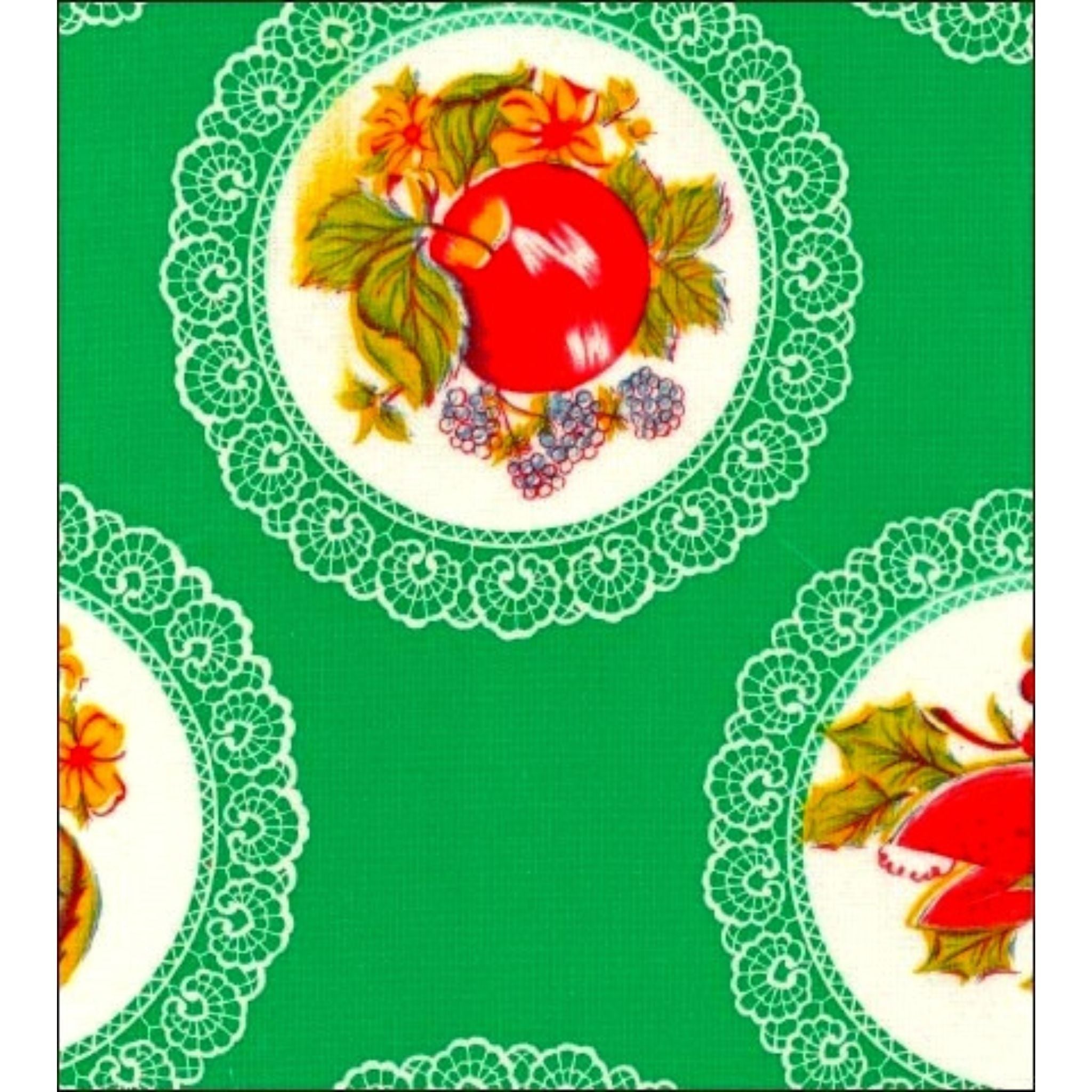 doily green oilcloth swatch