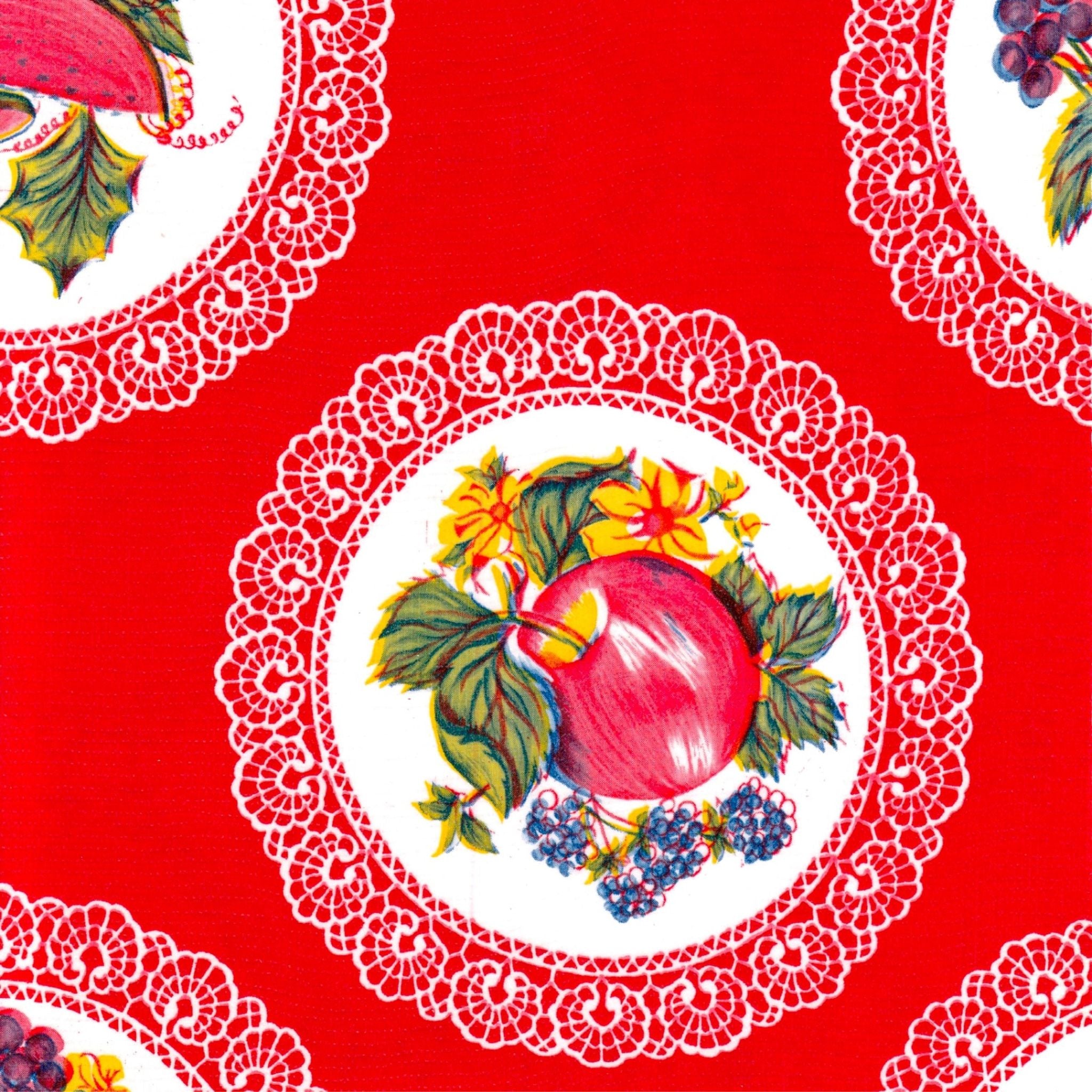 doily red oilcloth swatch