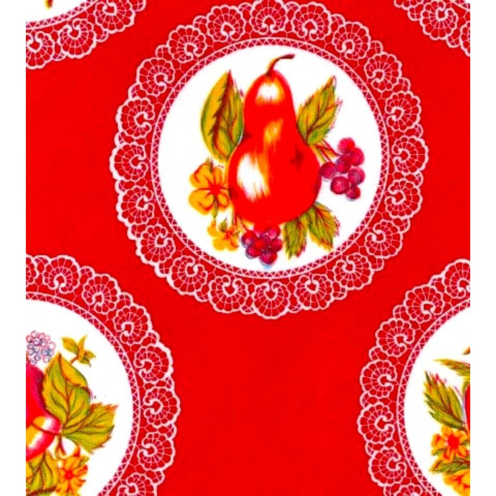 doily red oilcloth swatch