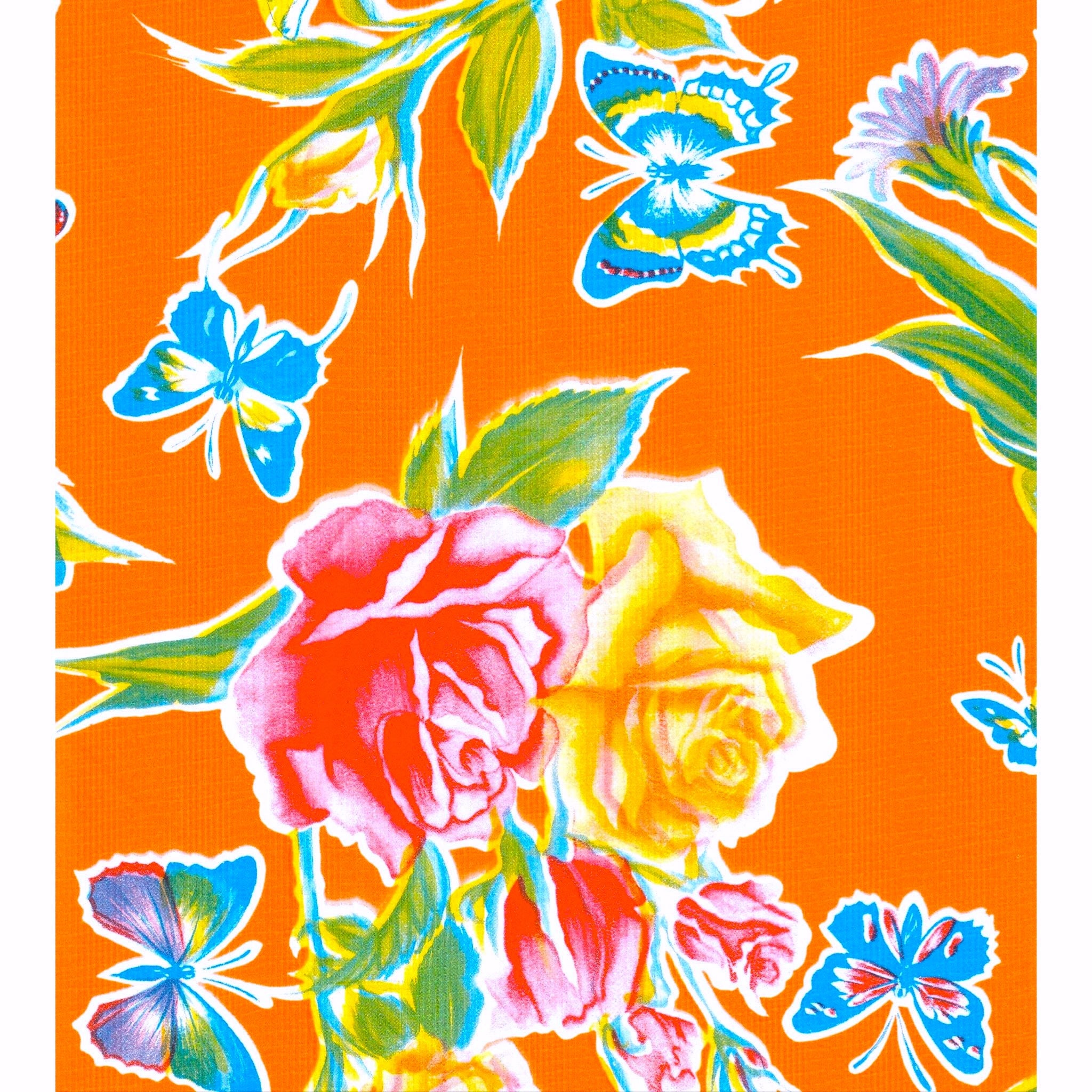 oilcloth by the yard edgar's butterfly orange oilcloth swatch
