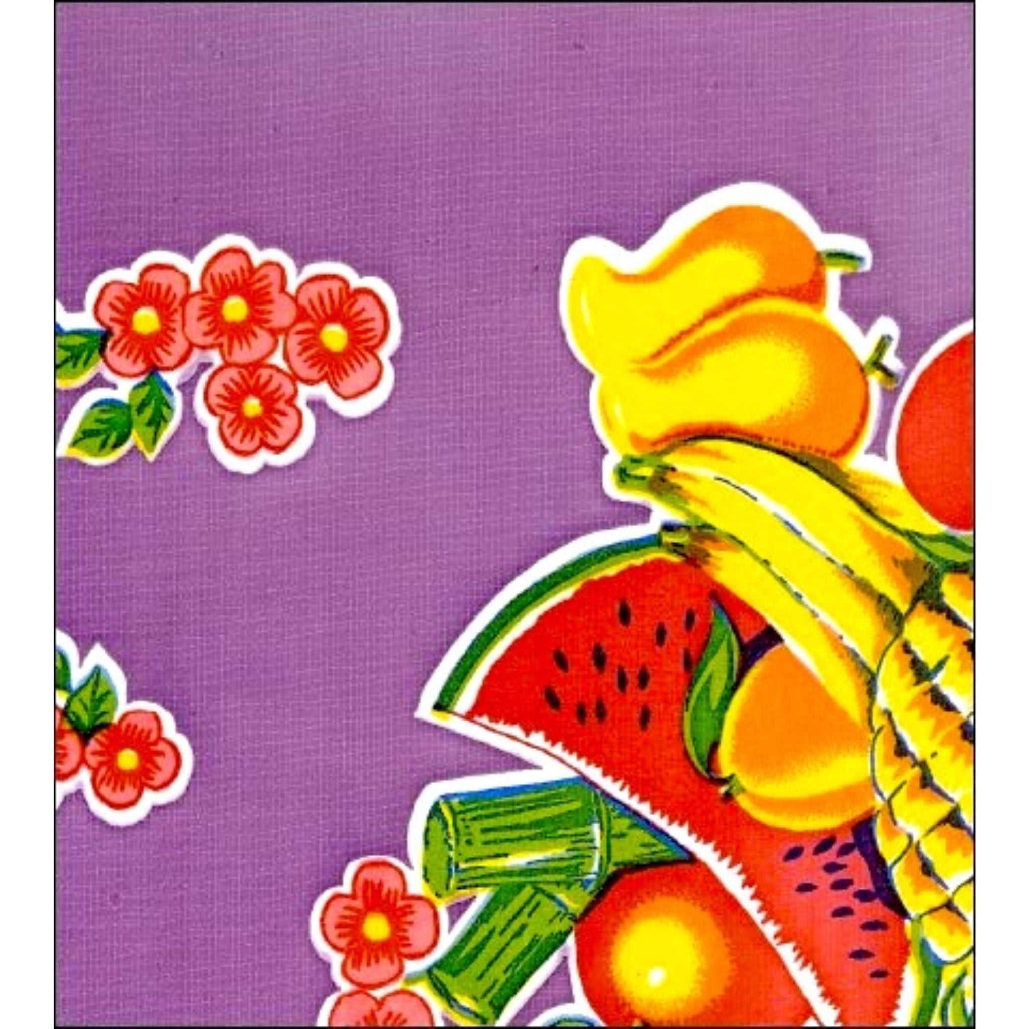 fruit basket purple oilcloth swatch