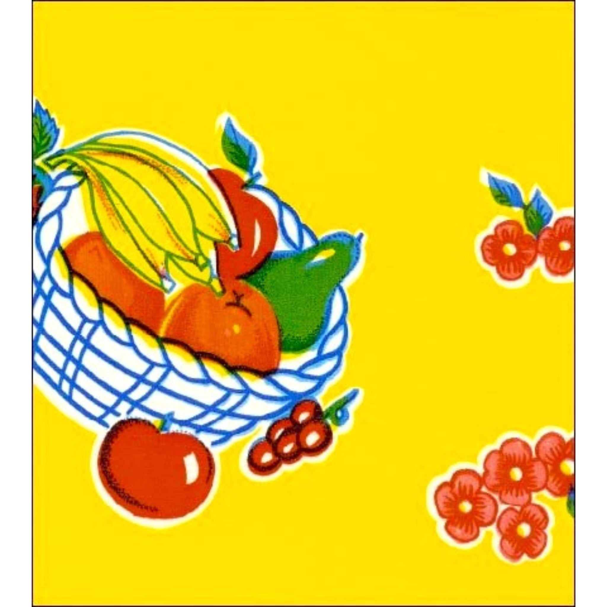 fruit basket yellow oilcloth swatch