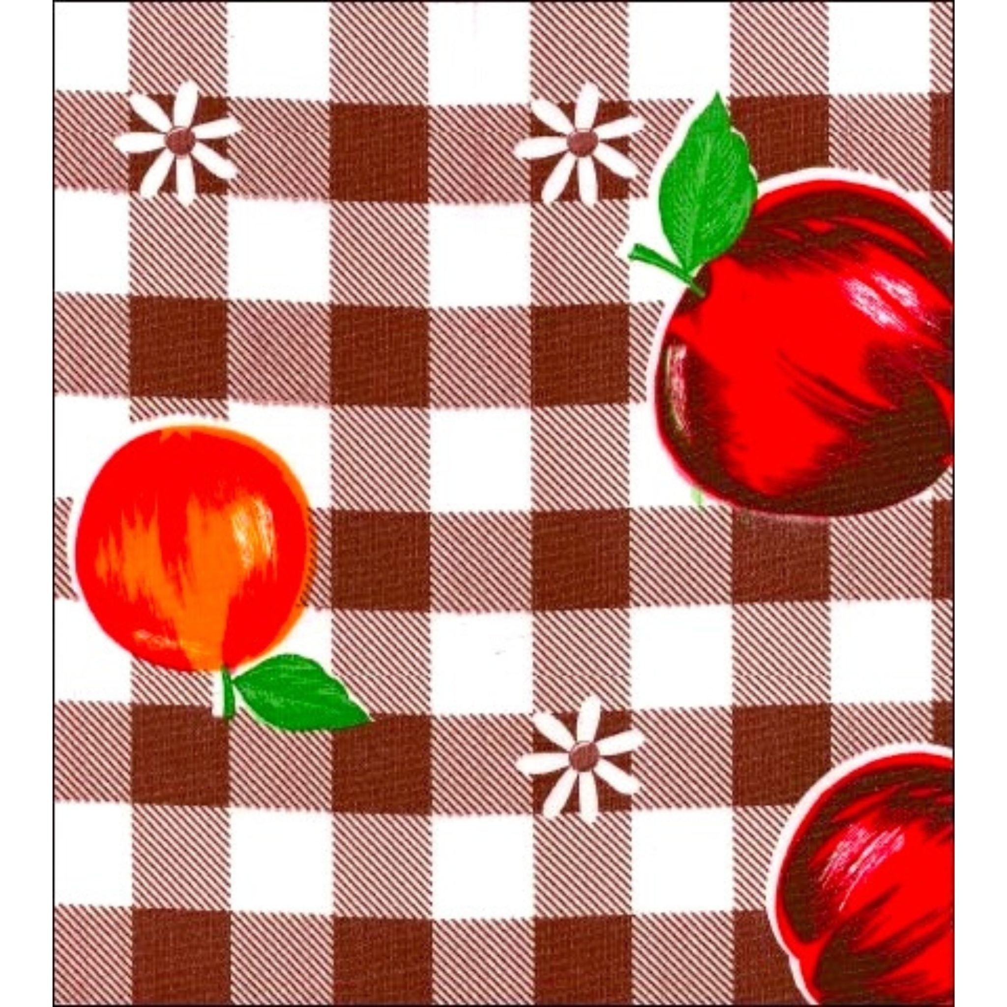 gingham and fruit root beer oilcloth swatch