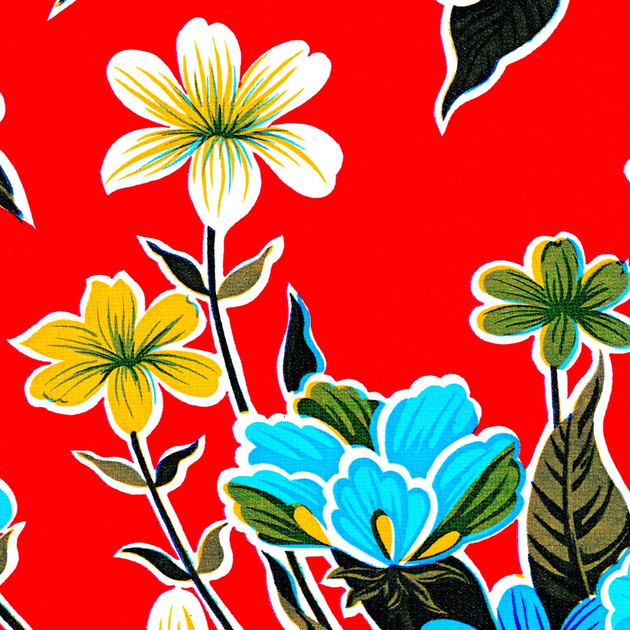 hawaii red oilcloth swatch