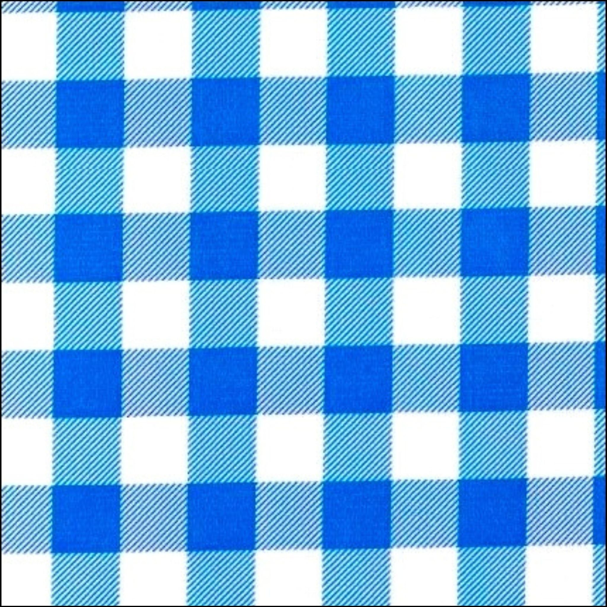 large gingham blue oilcloth swatch