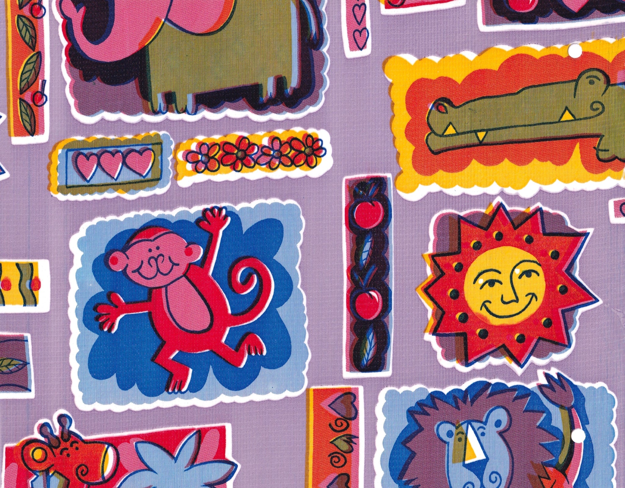 oilcloth by the yard menagerie lavender swatch