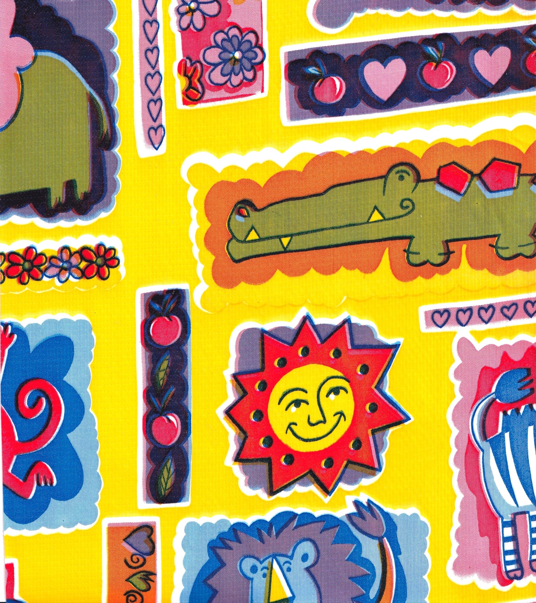 oilcloth by the yard menagerie yellow swatch