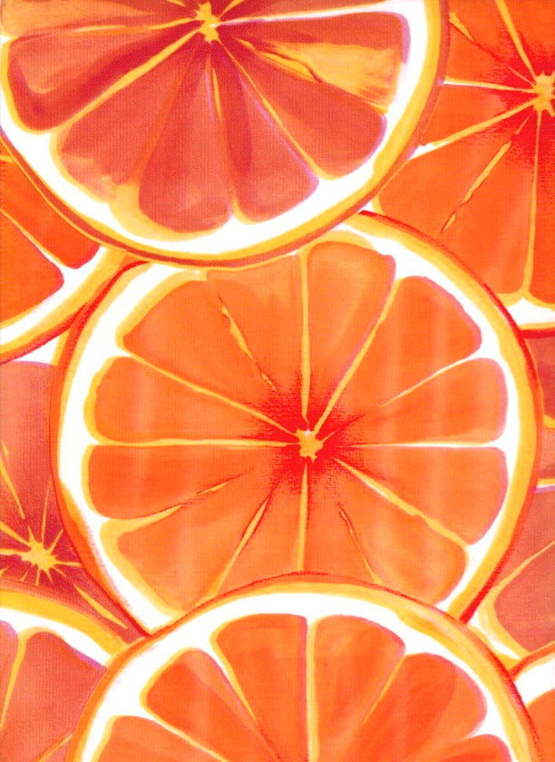 oilcloth by the yard citrus blood orange swatch