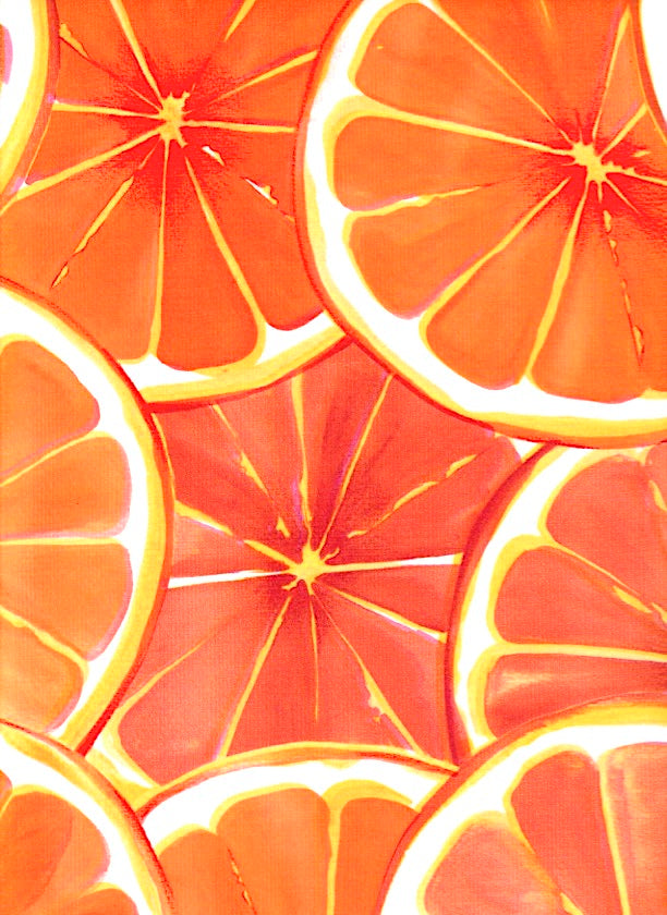 oilcloth by the yard citrus blood orange swatch