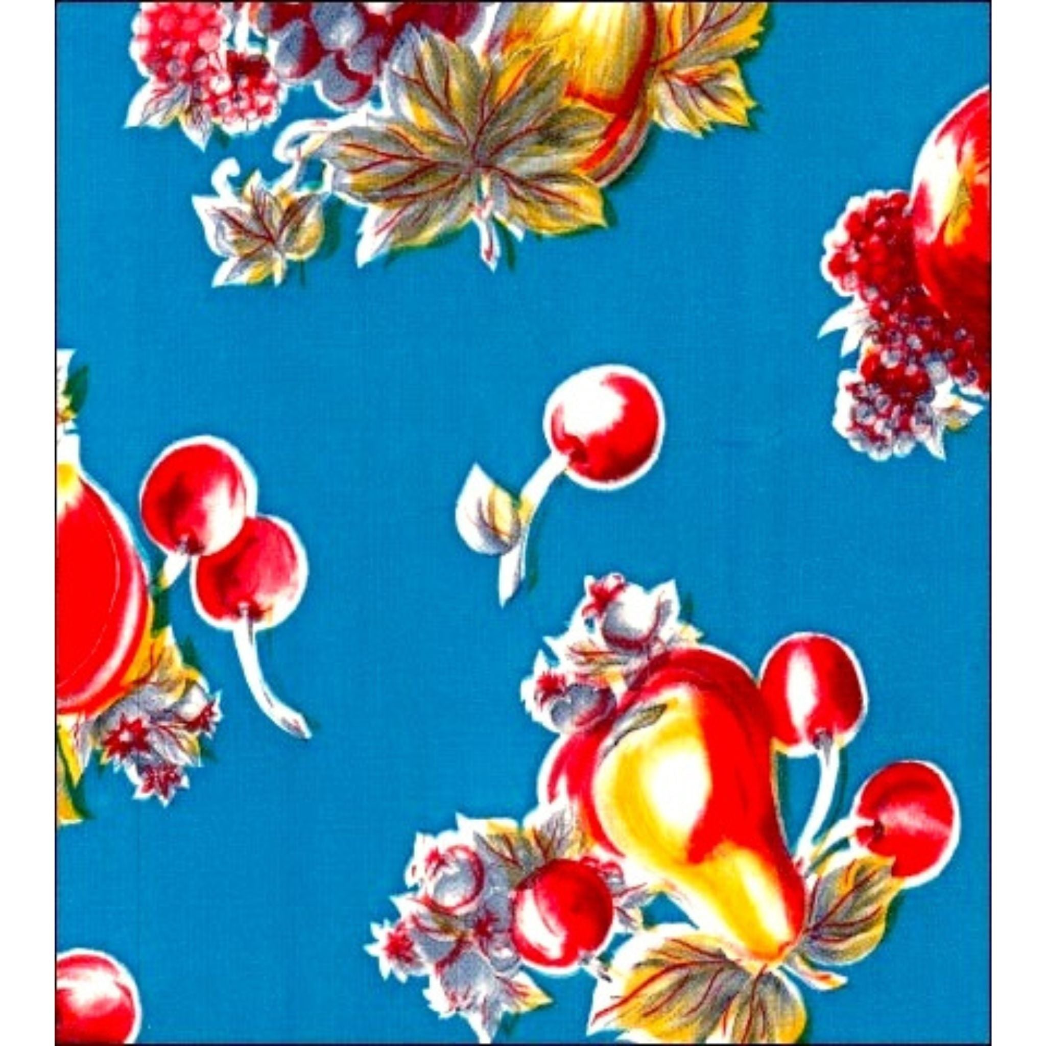 retro blue oilcloth swatch