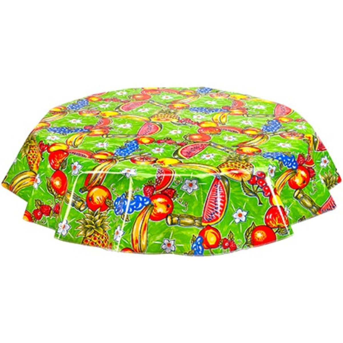freckled sage round sugarcane lime green oilcloth tablecloth