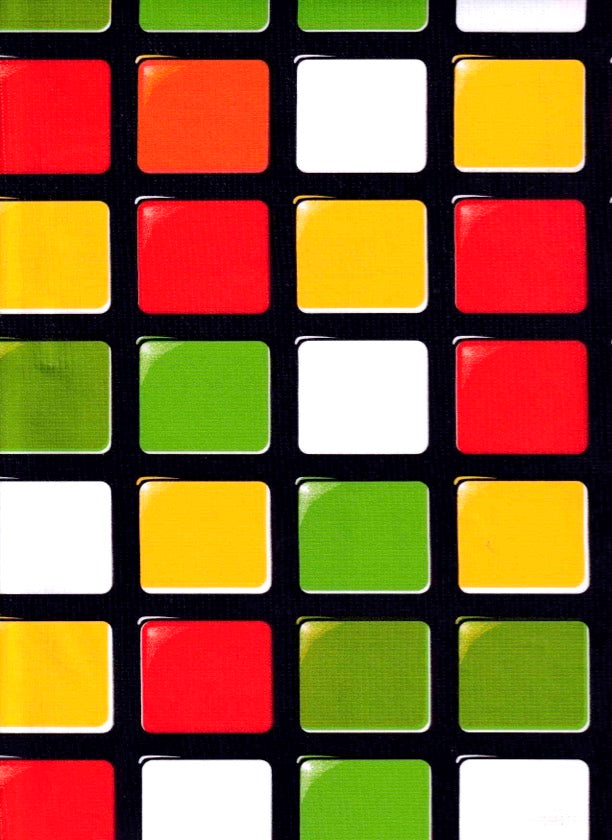 Rubix Green Oilcloth Fabric