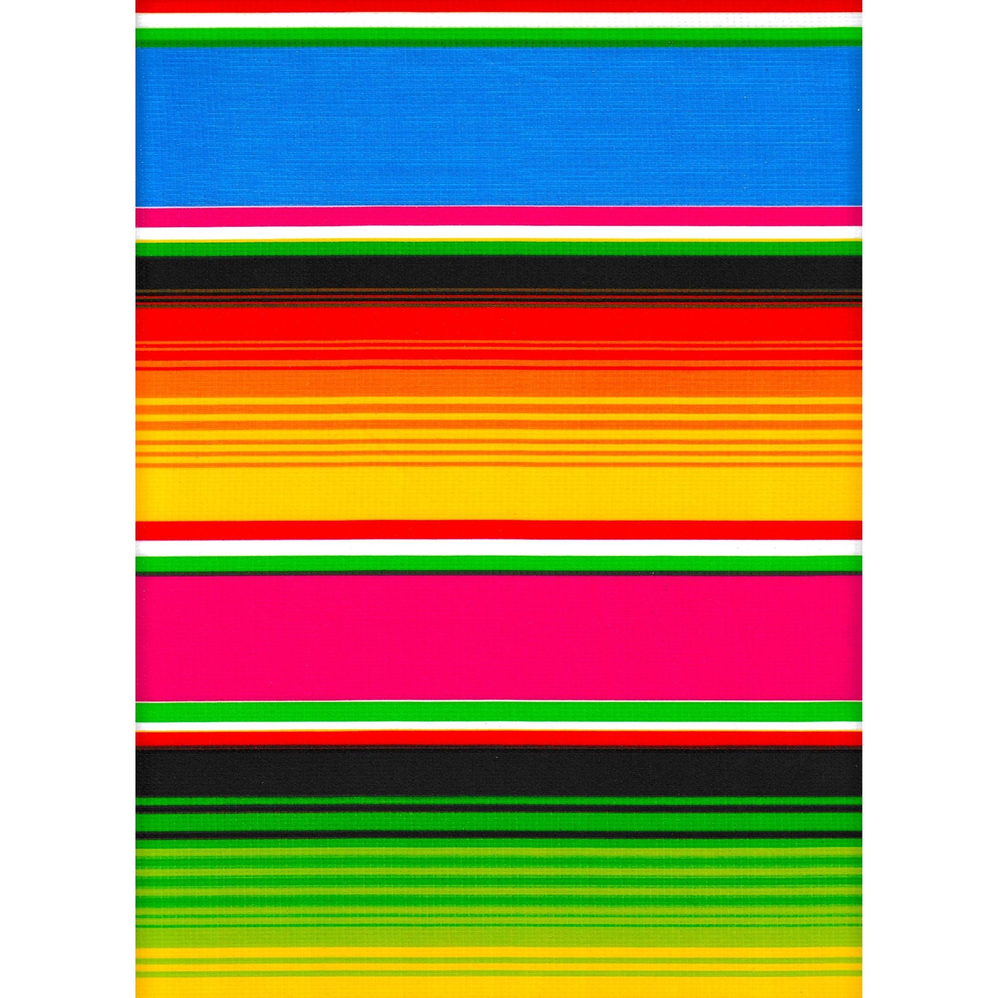 Serape Stripe Blue Oilcloth Fabric