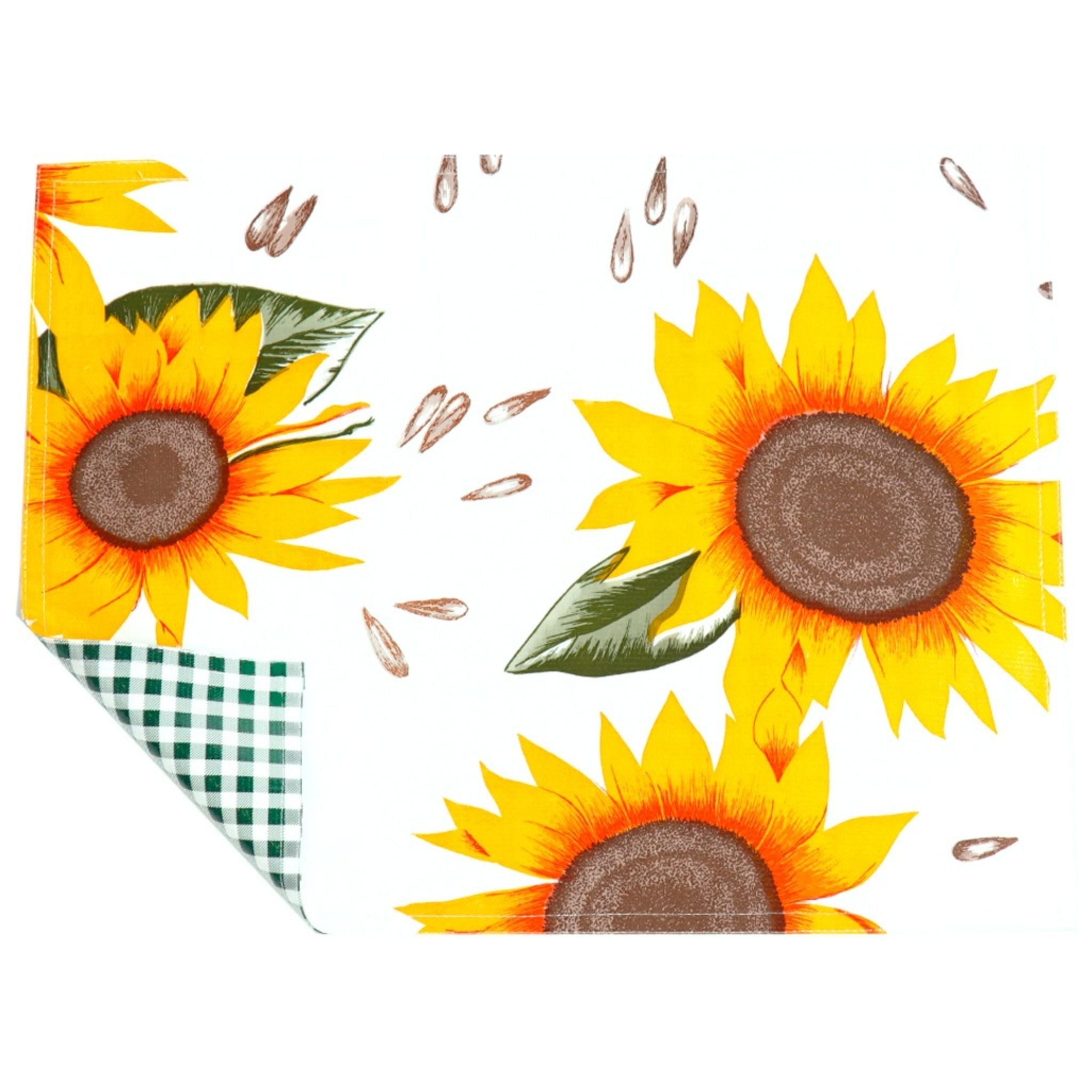 oilcloth by the yard sunflower and gingham green oilcloth placemat