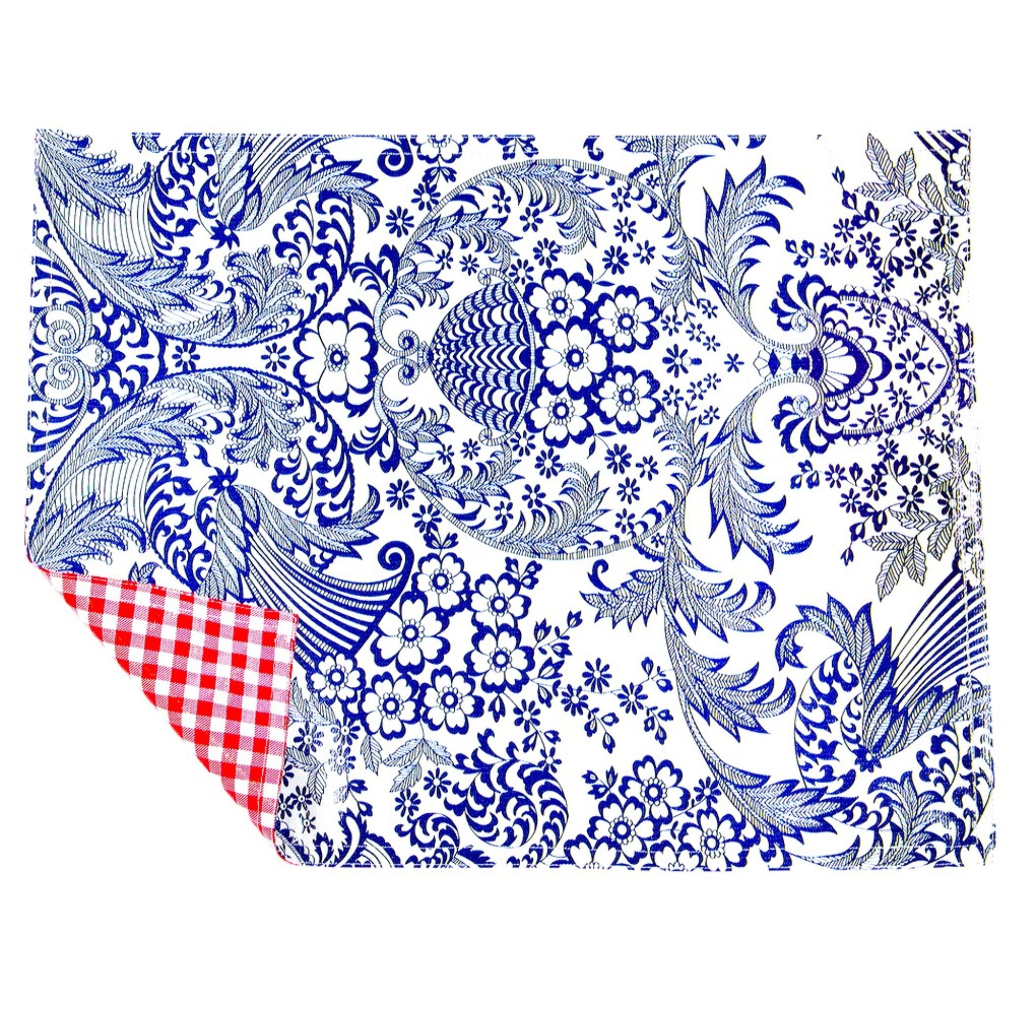 toile navy blue oilcloth placemat